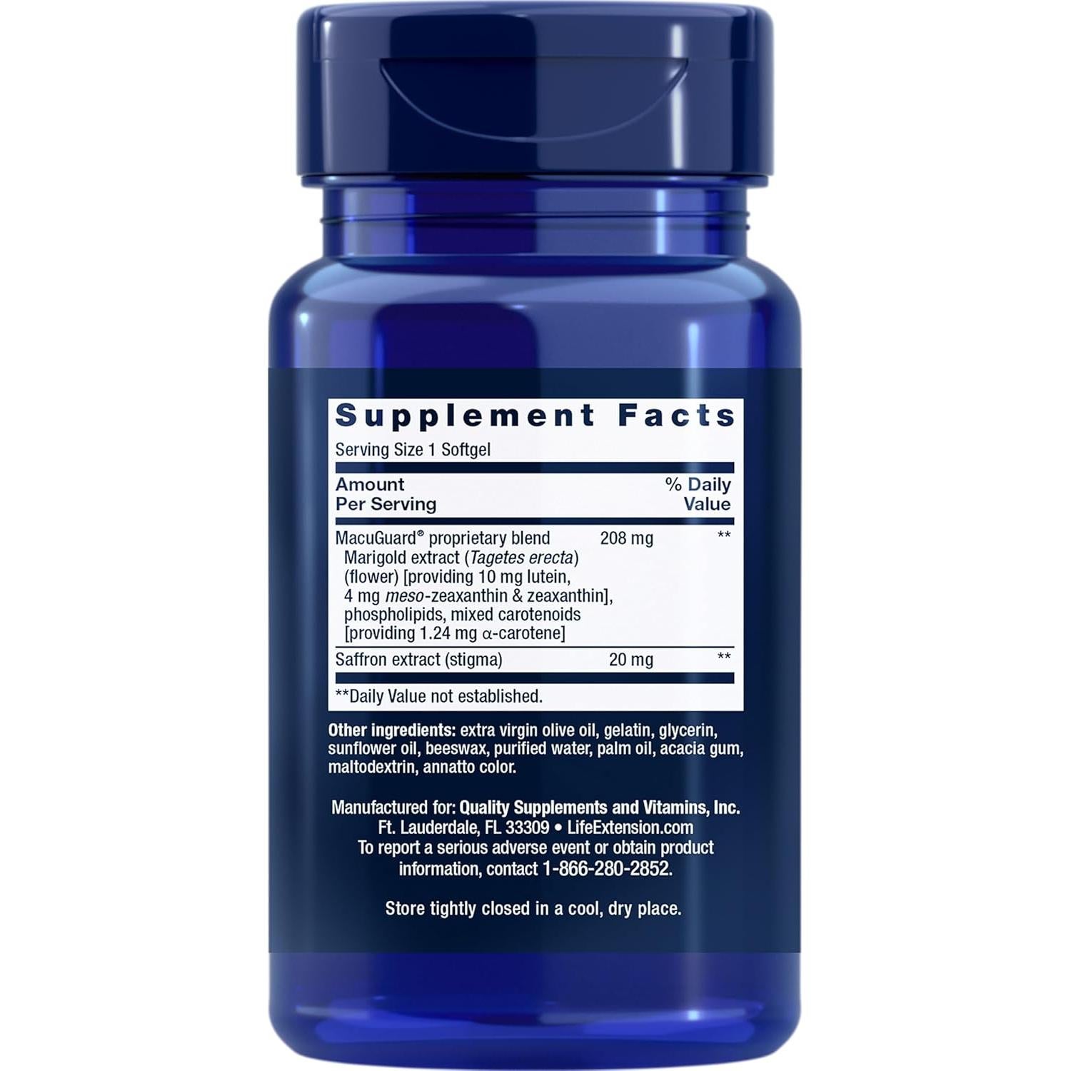 Suplemento Ocular Life Extension MacuGuard 60 Geles Blandos