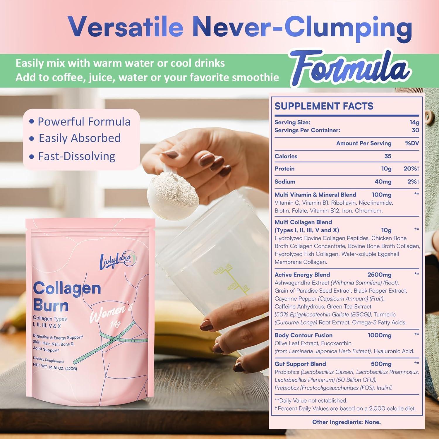 Polvo de Colágeno LivLyLuxe 420g - Suplemento Pérdida de Peso