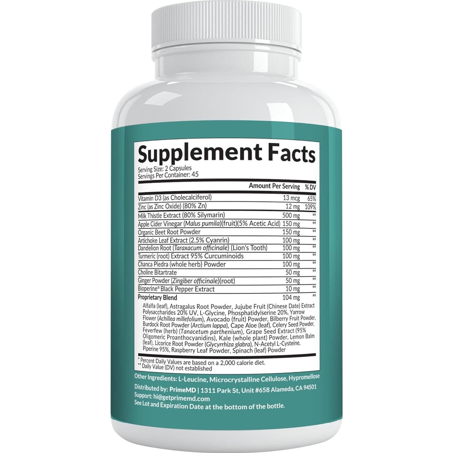 Suplemento Hepático 32-en-1 PrimeMD 90 Cápsulas