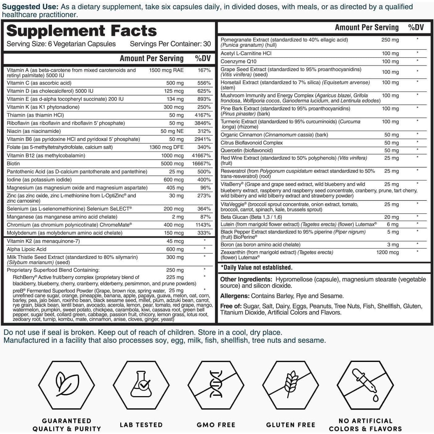Multivitamina Avanzada Nature's Lab - 180 Cápsulas
