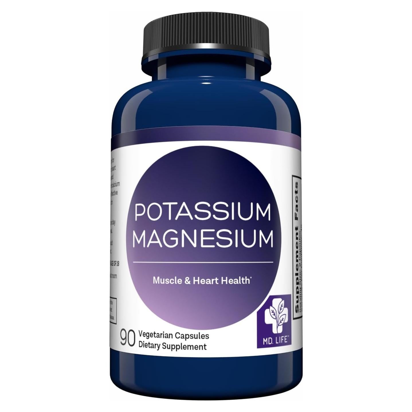 Suplemento de Magnesio y Potasio MD. Life - 90 Cápsulas