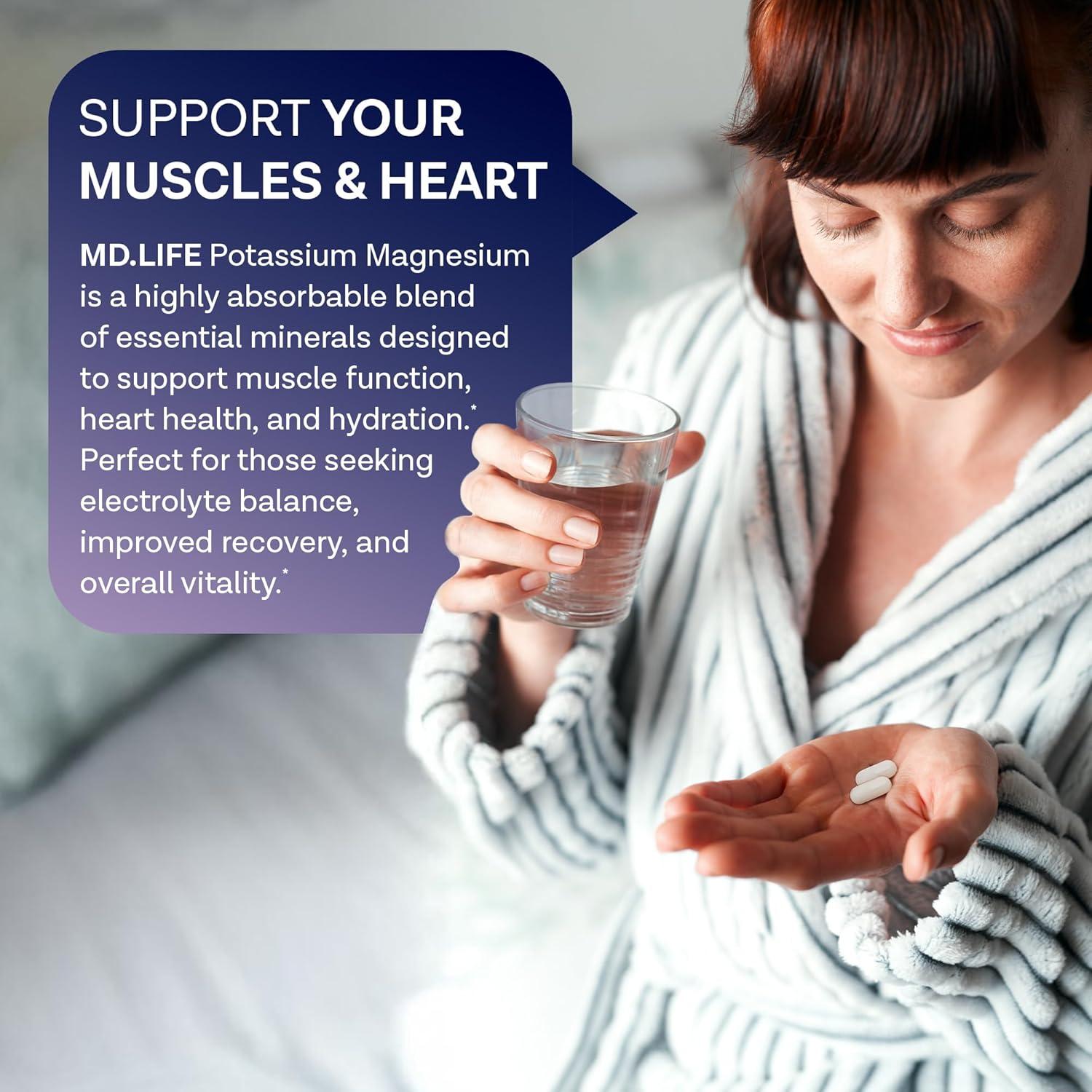 Suplemento de Magnesio y Potasio MD. Life - 90 Cápsulas