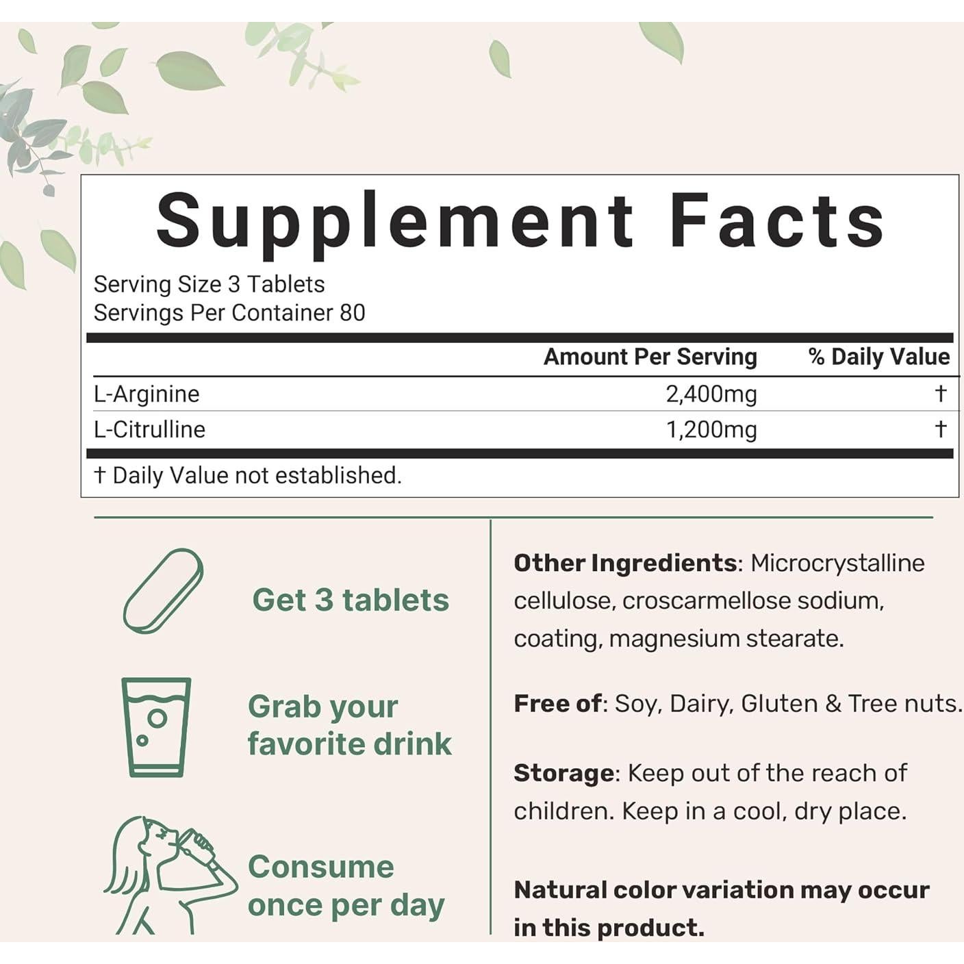 Acelerador Óxido Nítrico 3600mg Micro Ingredients 240 Tabletas