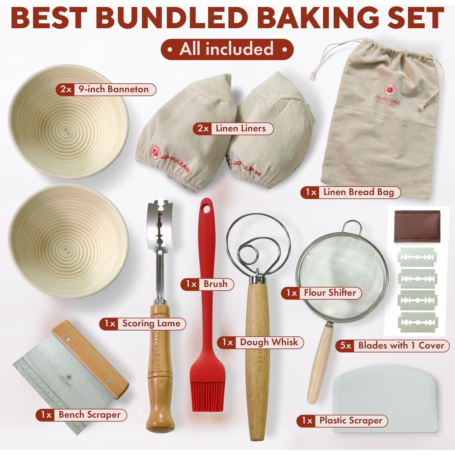 Set de 2 Cestas de Prueba de Pan Joyfulbase 22.86 cm