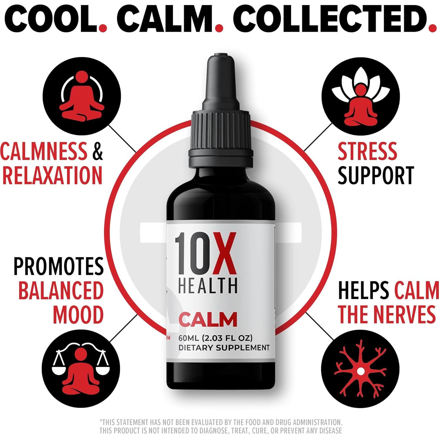 Suplemento Líquido Calmante 10X Salud GABA L-teanina 60ml