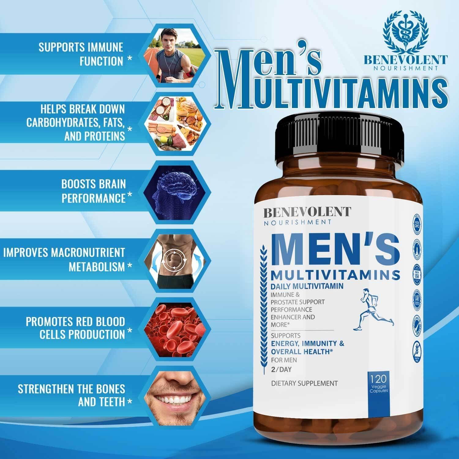 Multivitamina Benevolent Nourishment Hombres 120 Cápsulas