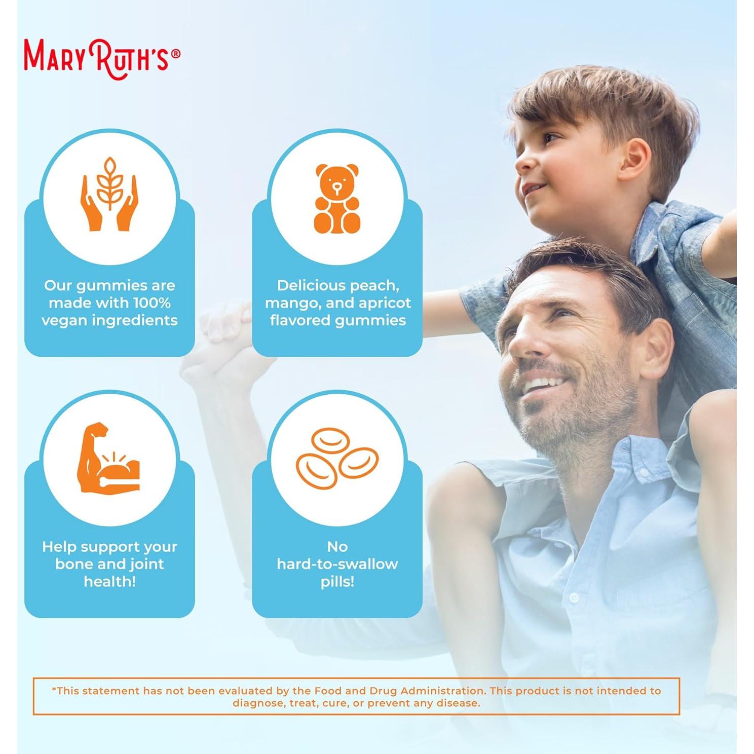 Suplemento de Calcio MaryRuth Organics 60 Gominolas D3 K2