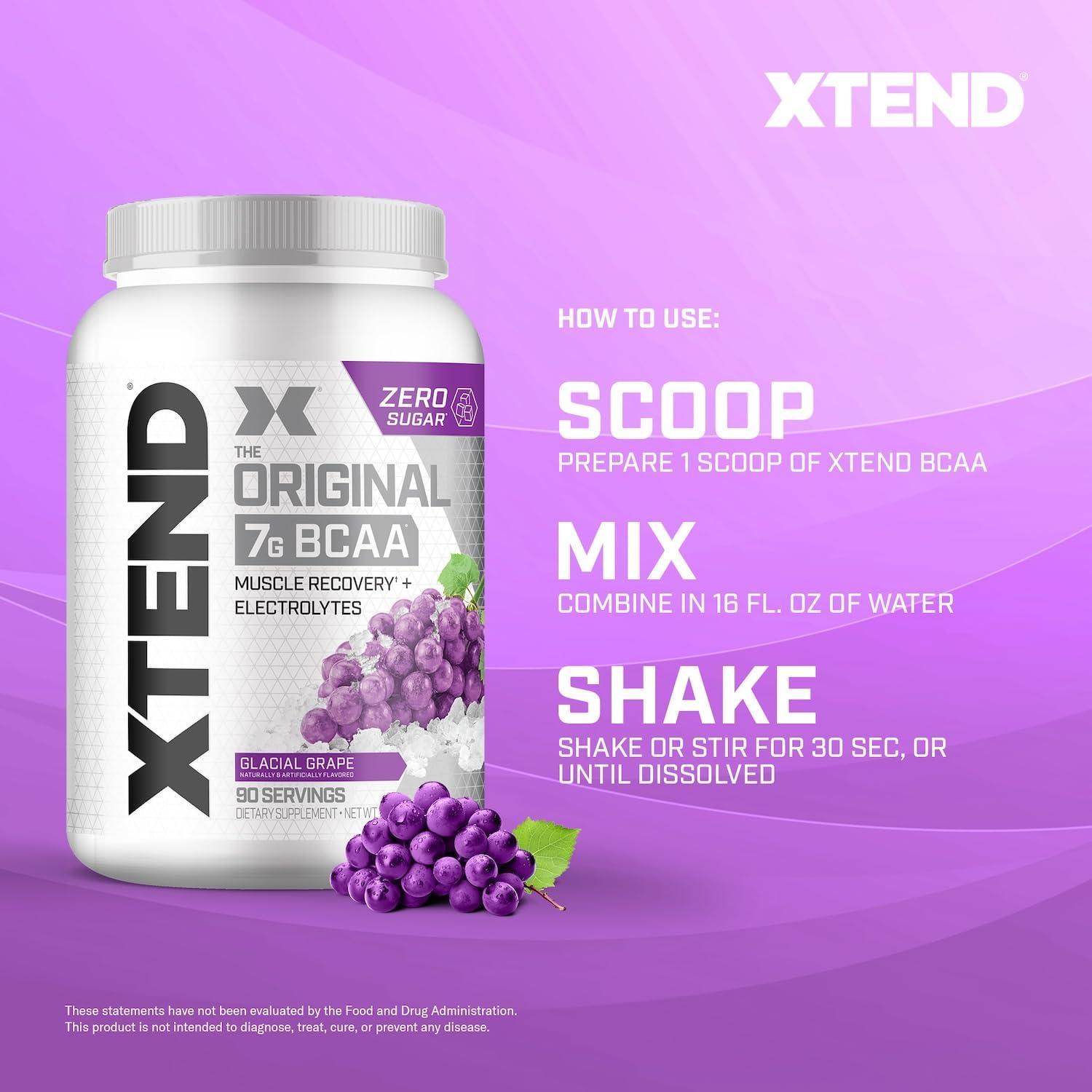 XTEND BCAA Polvo Original 90 Porciones Uva Sin Azúcar