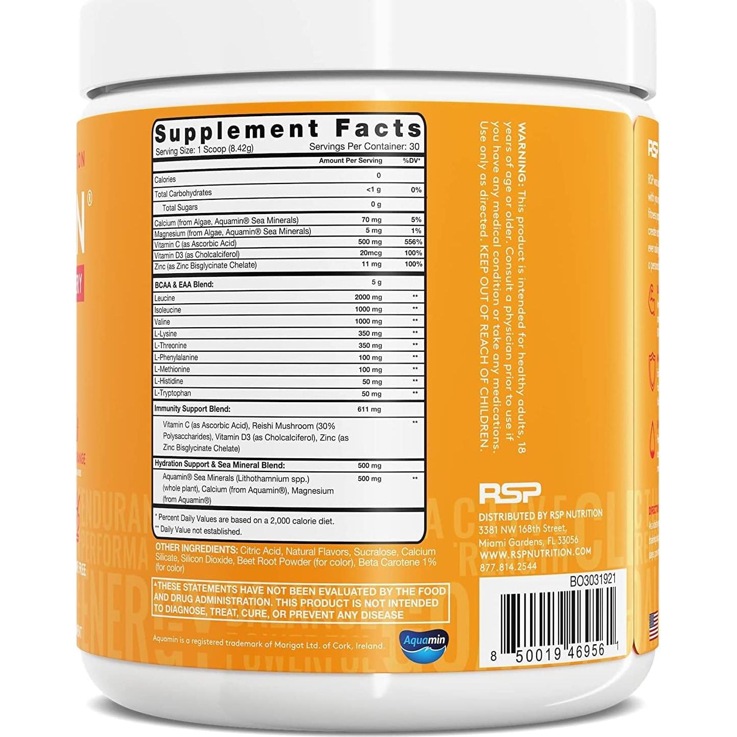 Suplemento AminoLean RSP 30 Porciones Naranja Sangre