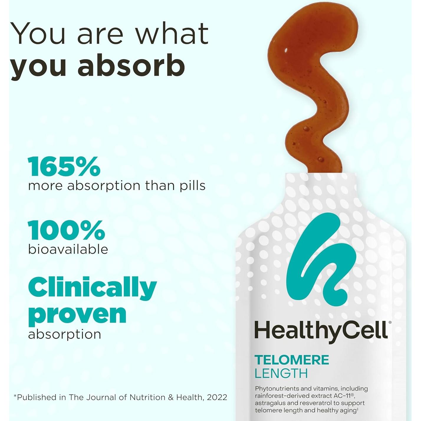 Suplemento Antienvejecimiento HealthyCell Telómeros 30 Gel