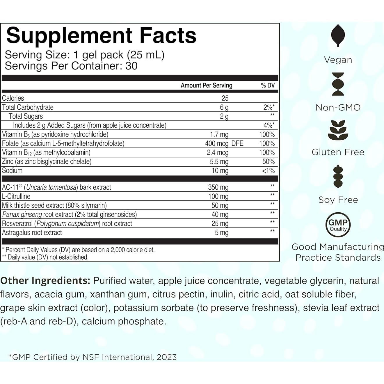 Suplemento Antienvejecimiento HealthyCell Telómeros 30 Gel