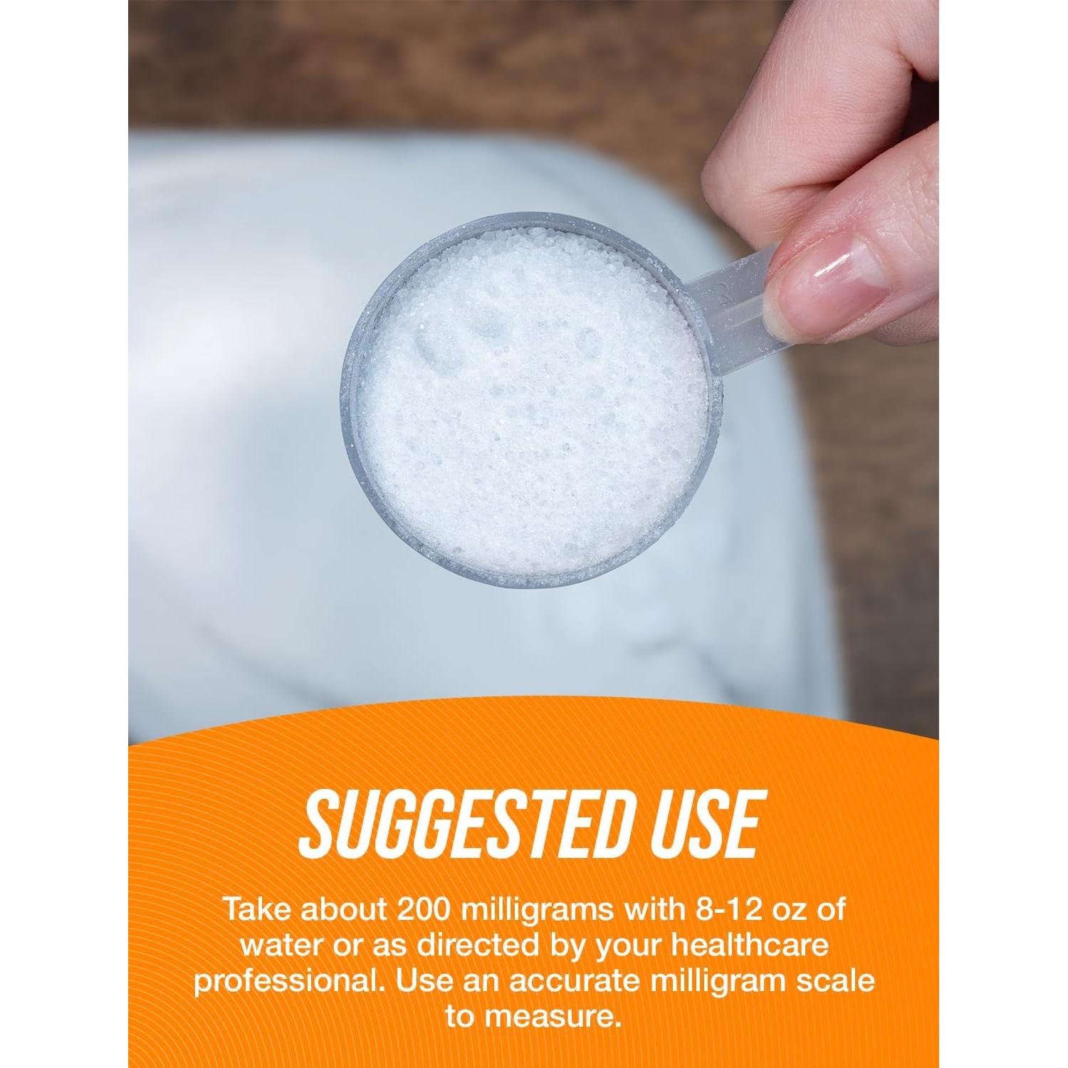 Polvo de L-Teanina BulkSupplements 200mg 250g Sin Gluten