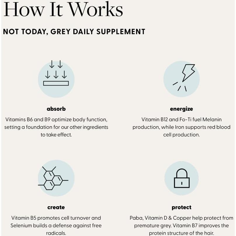 Suplemento Vegano Arey para Cabello Gris 60 Cápsulas