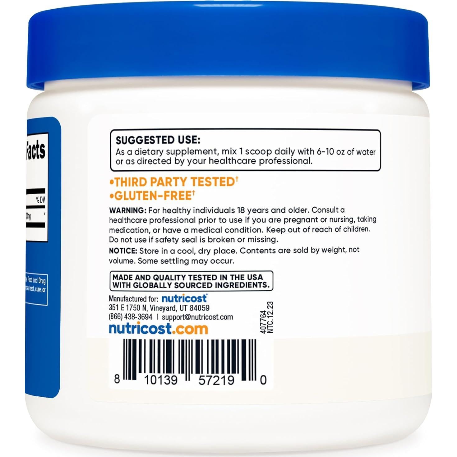 Nutricost L-Theanina Polvo 100g - Sin Gluten y No OGM