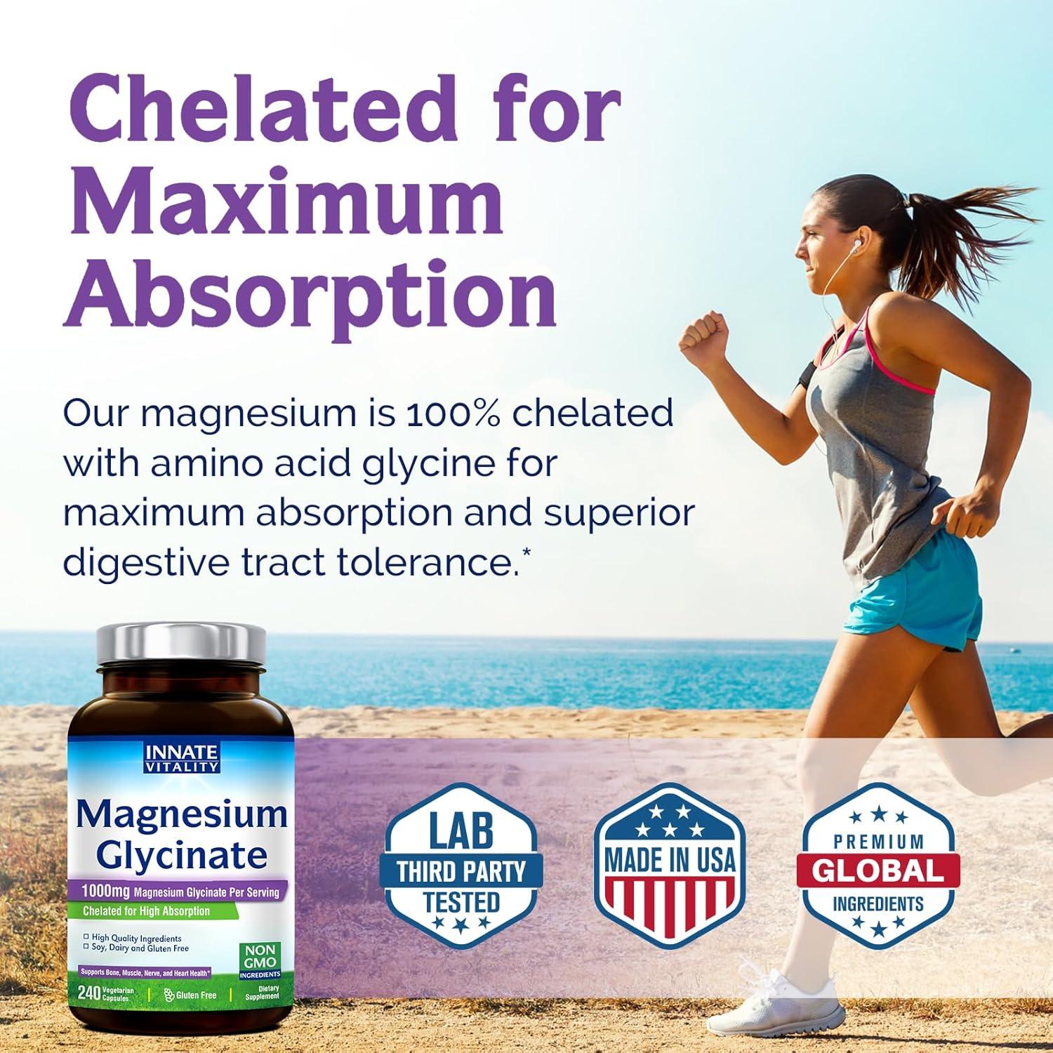 Glicinato de Magnesio Innate Vitality 1000mg 240 Cápsulas