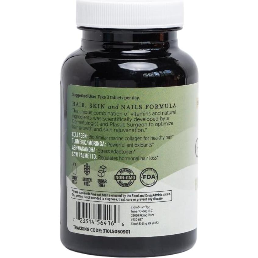 Suplemento Vitaminas para Cabello Piel Uñas Inner Glow 90 Tabletas