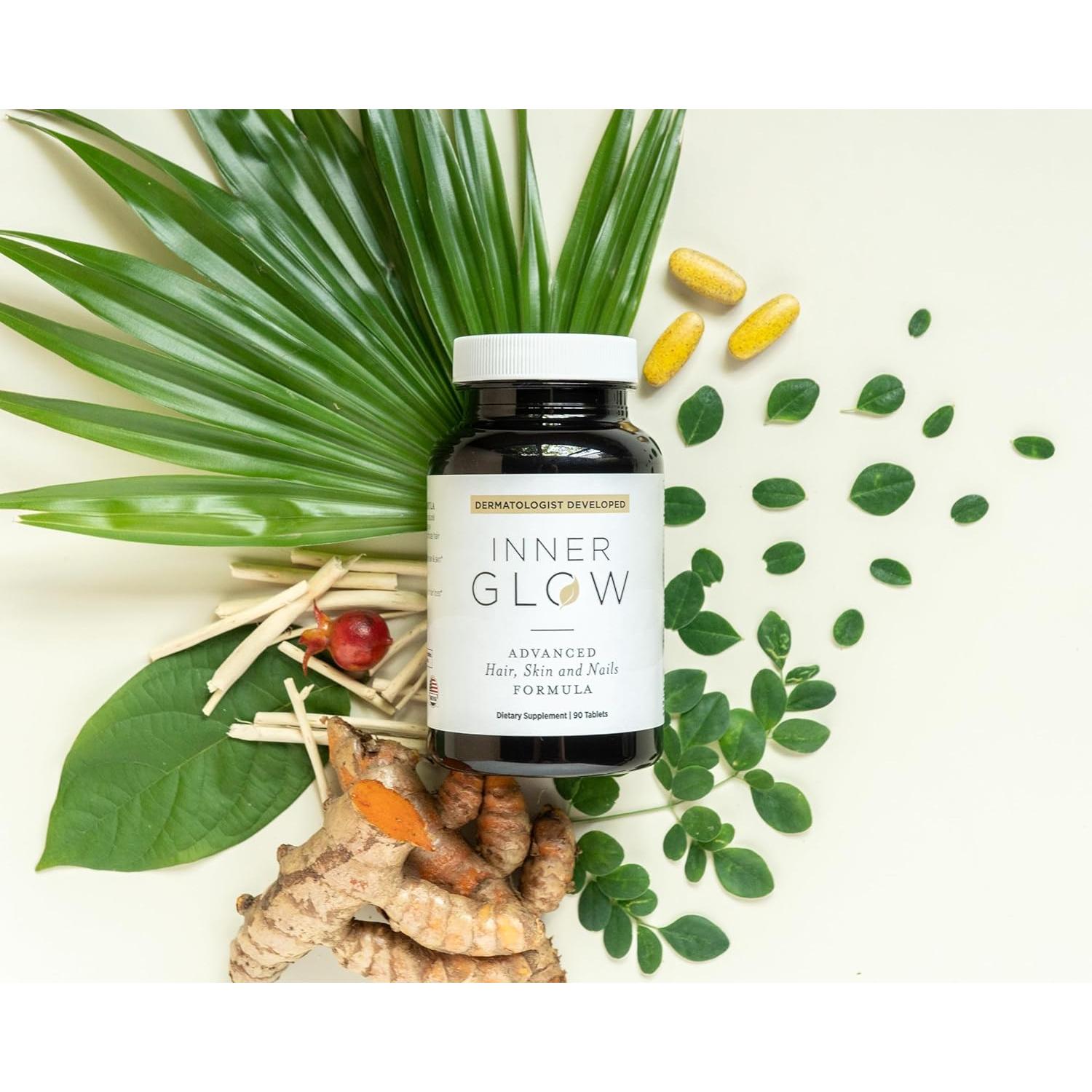 Suplemento Vitaminas para Cabello Piel Uñas Inner Glow 90 Tabletas