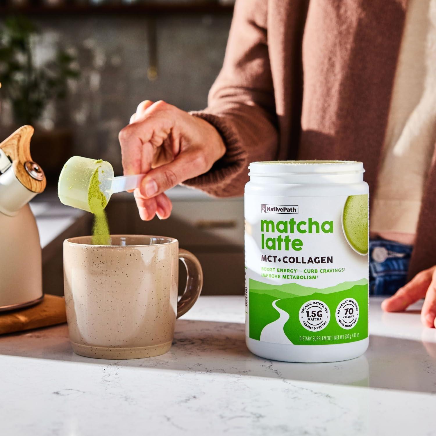 Colágeno Hidrolizado NativePath 230g - Tipo 1 y 3, Matcha Latte
