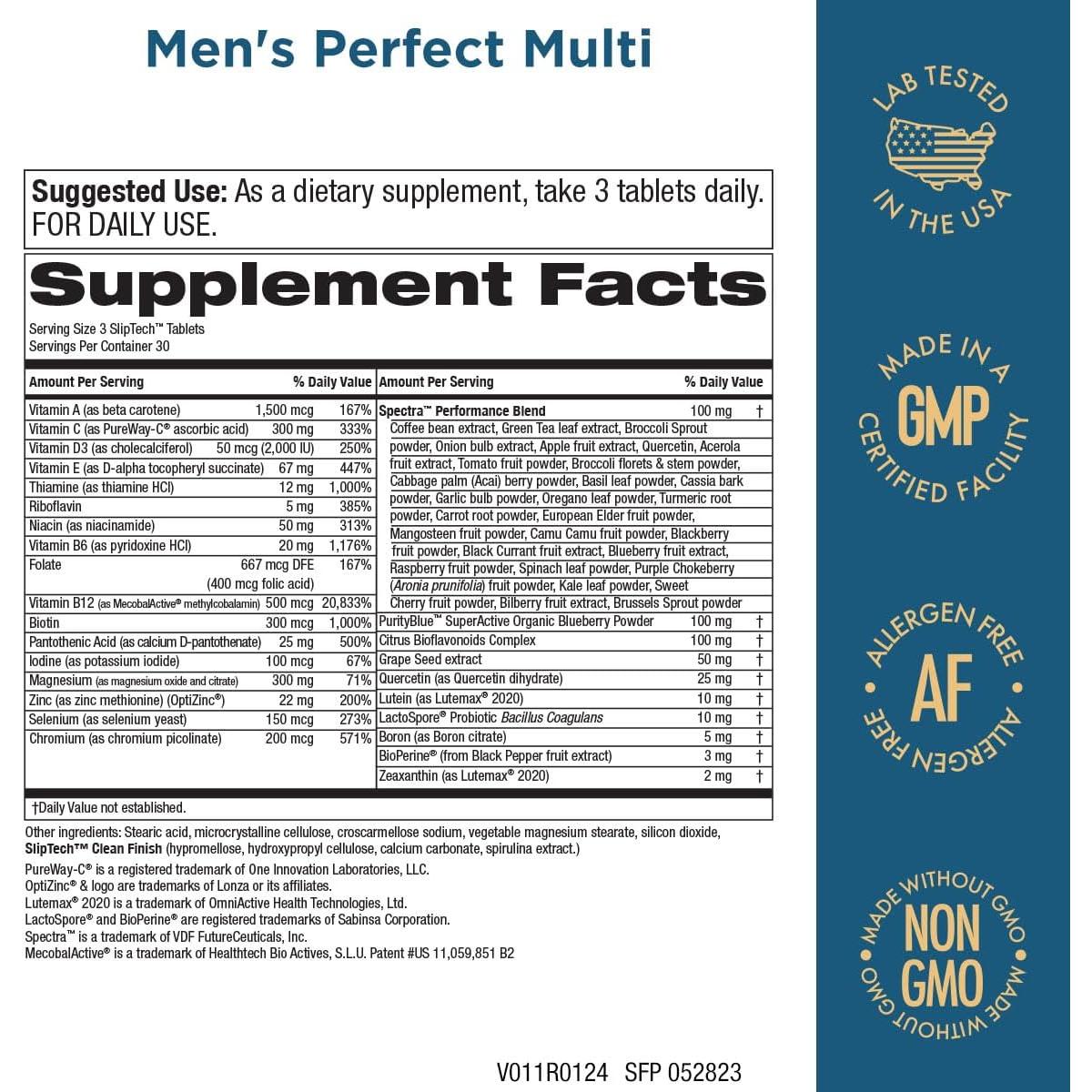 Multivitamínico Perfecto para Hombres Purity Products 90 Tabletas