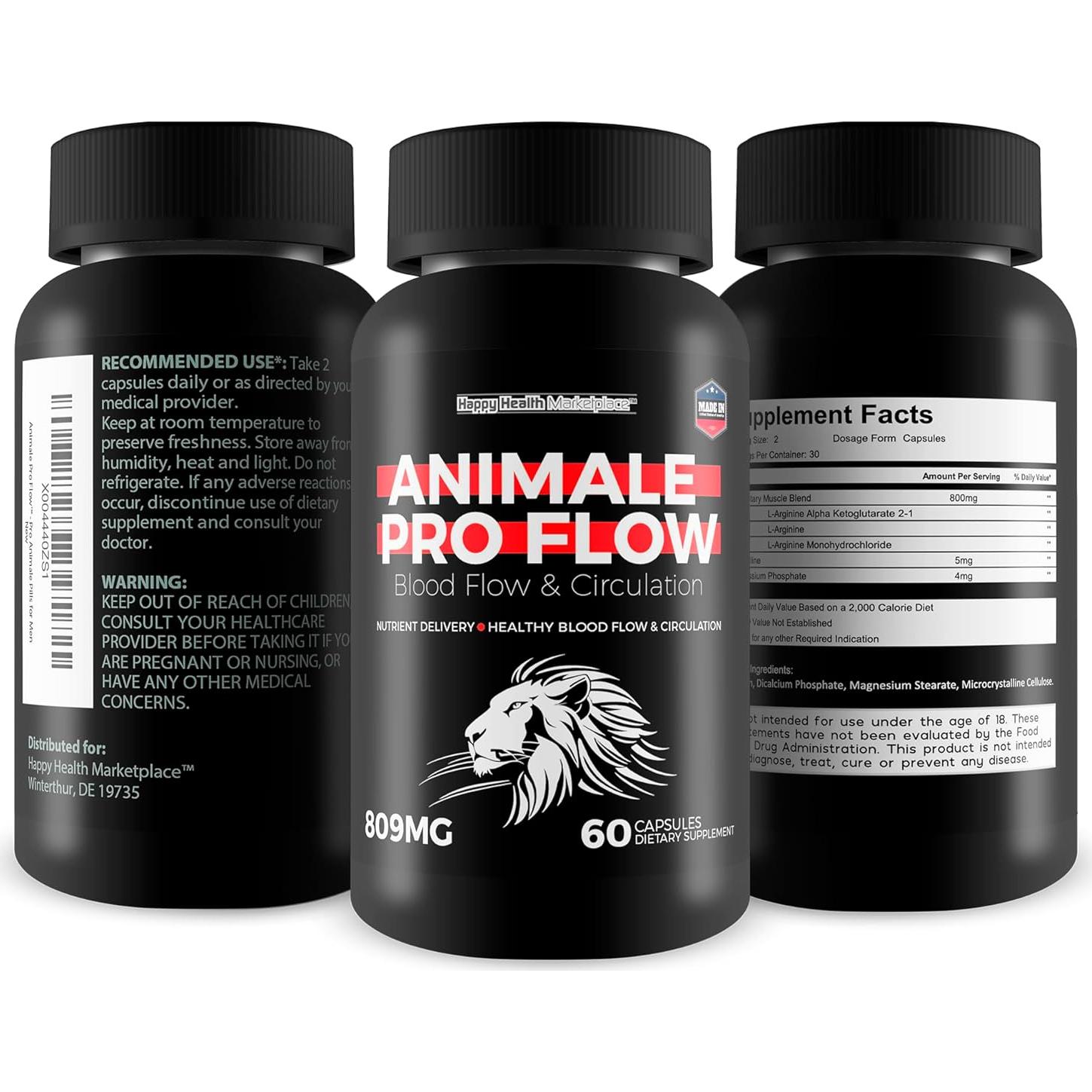 Suplemento Animale Pro Flow para Flujo Sanguíneo Masculino
