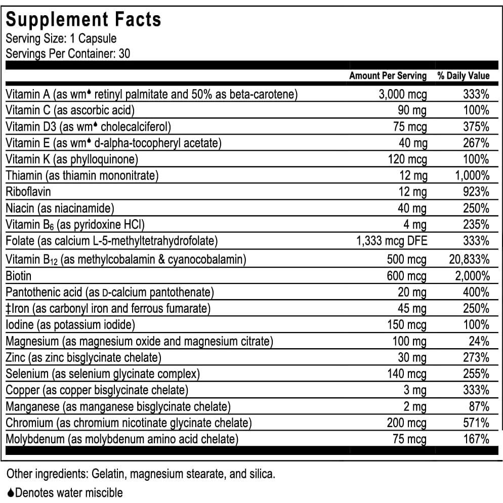 Multivitamínico Bariátrico CelebrateONE 30 Cápsulas 45mg Hierro