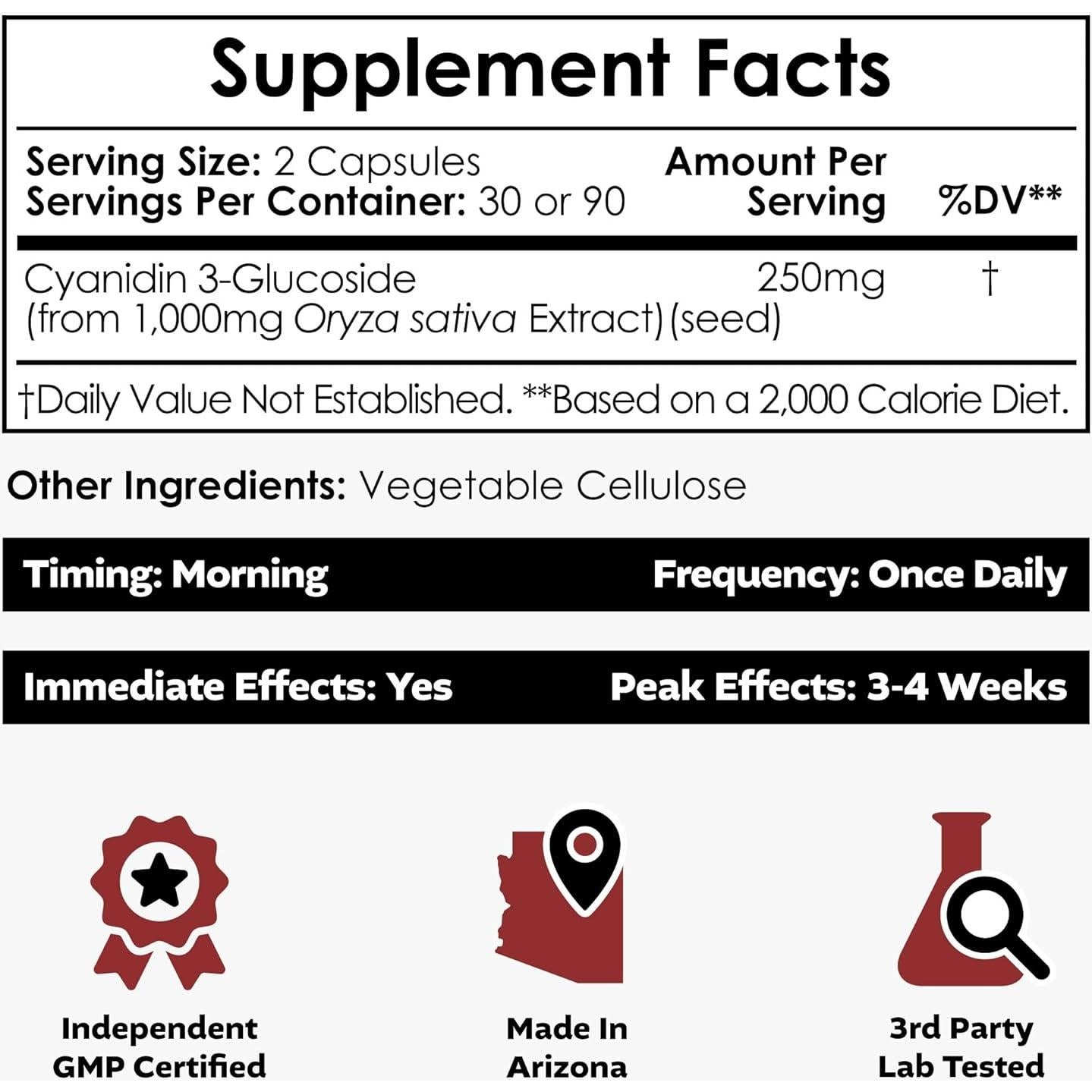 Cápsulas de Cianidina 3-Glucosido Nootropics Depot 125mg 60 Unidades