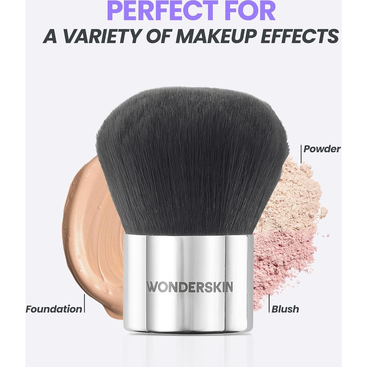 Brocha Kabuki Wonderskin Gris Oscuro para Maquillaje