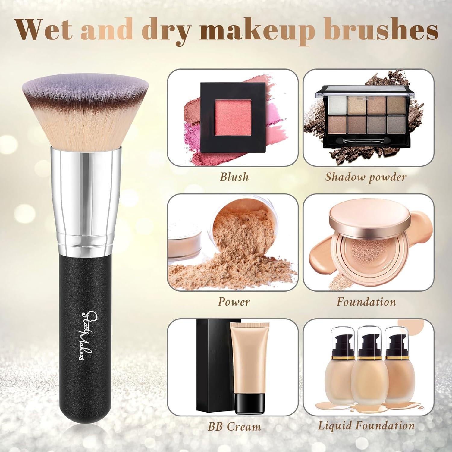 Brocha de Fundación Kabuki START MAKERS Negra 15,24 cm