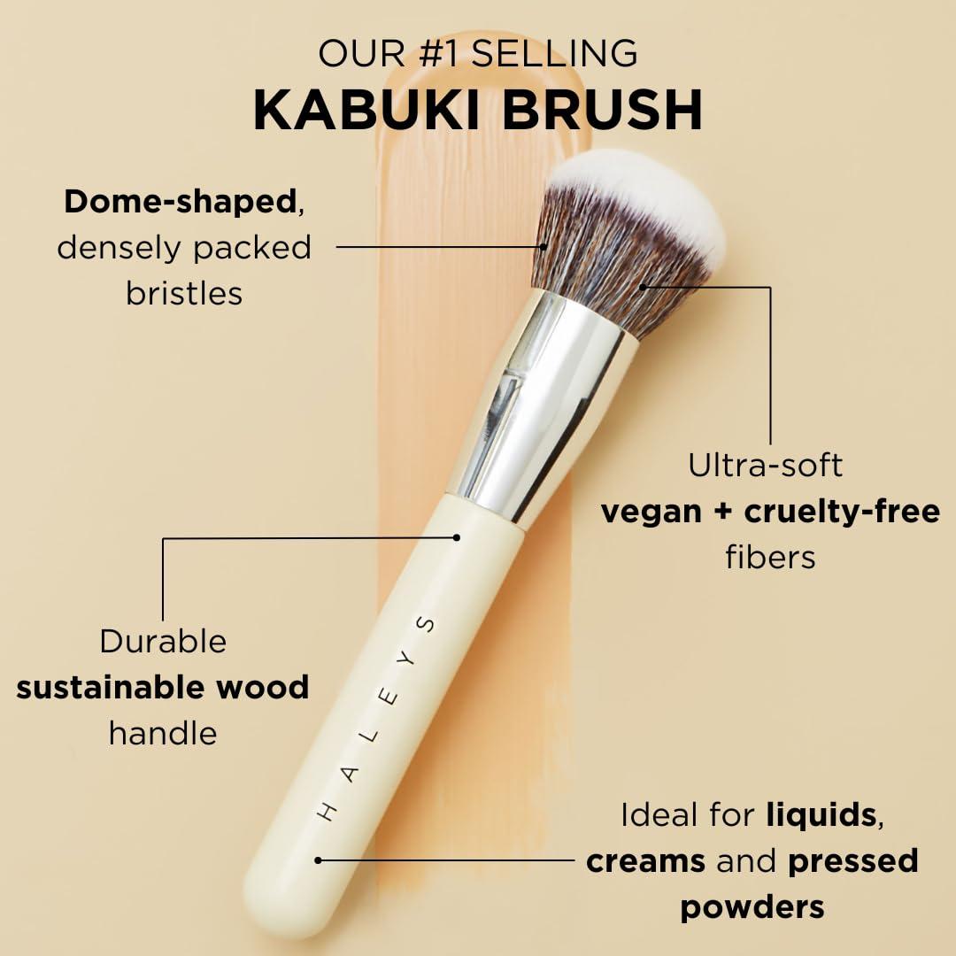 Brocha Kabuki Haleys Vegana y Sostenible para Maquillaje