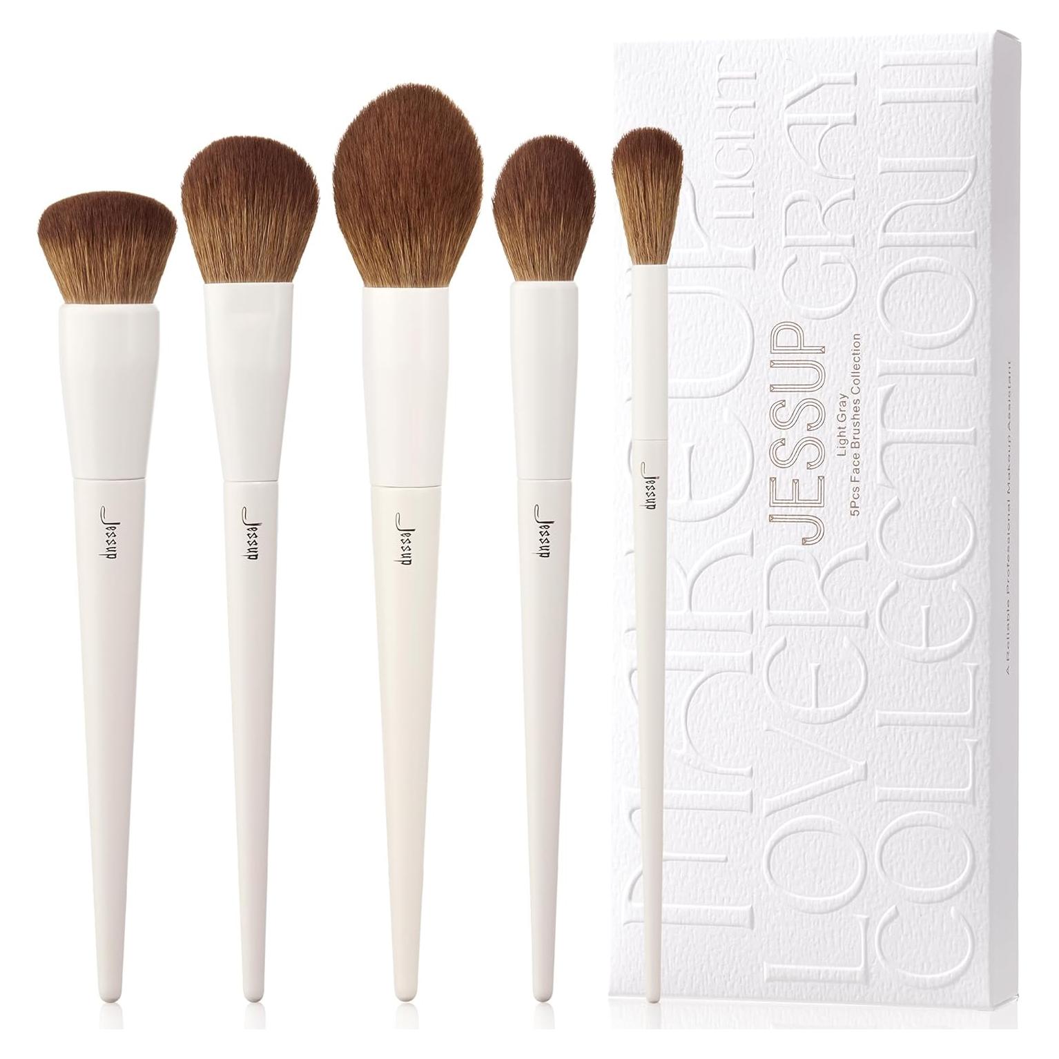 Juego de Brochas de Maquillaje Jessup 5 Piezas Veganas