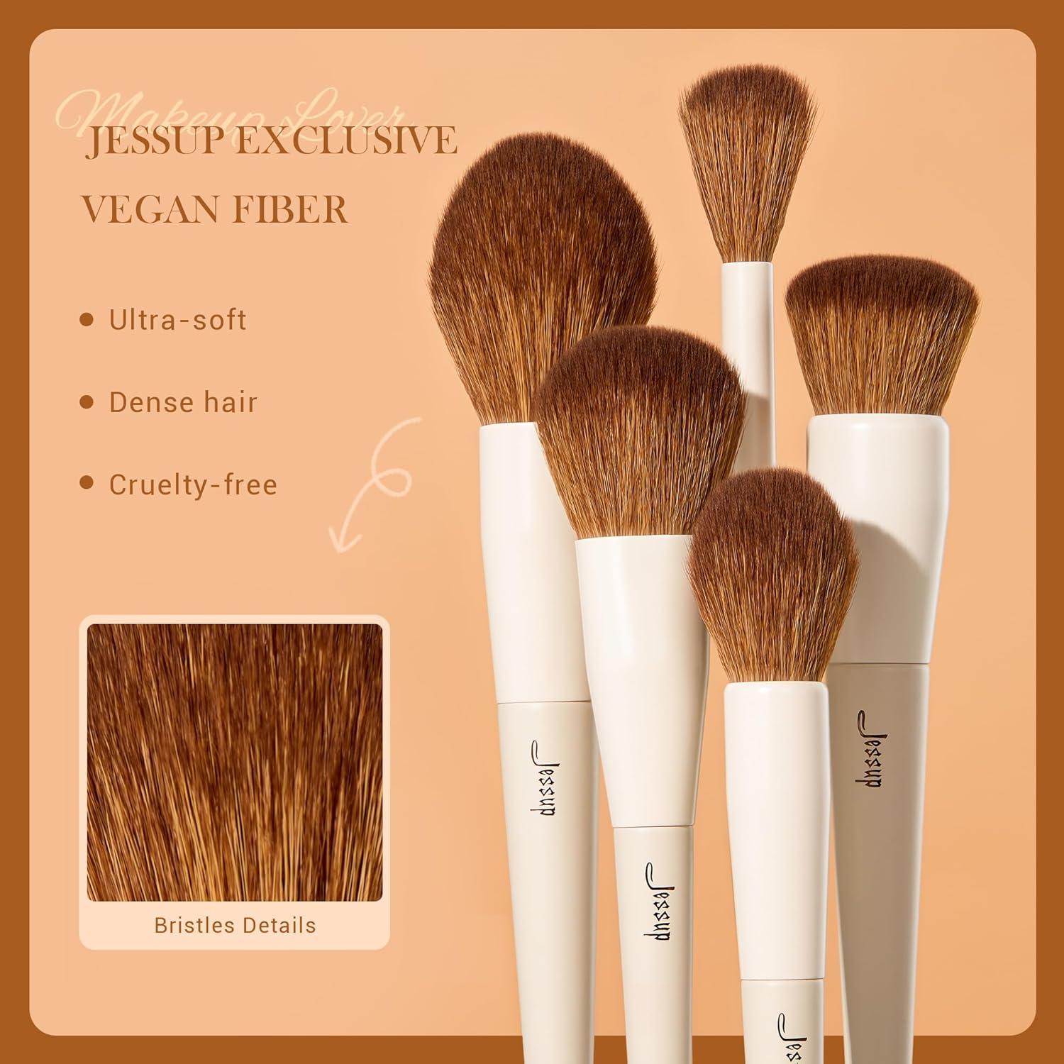 Juego de Brochas de Maquillaje Jessup 5 Piezas Veganas
