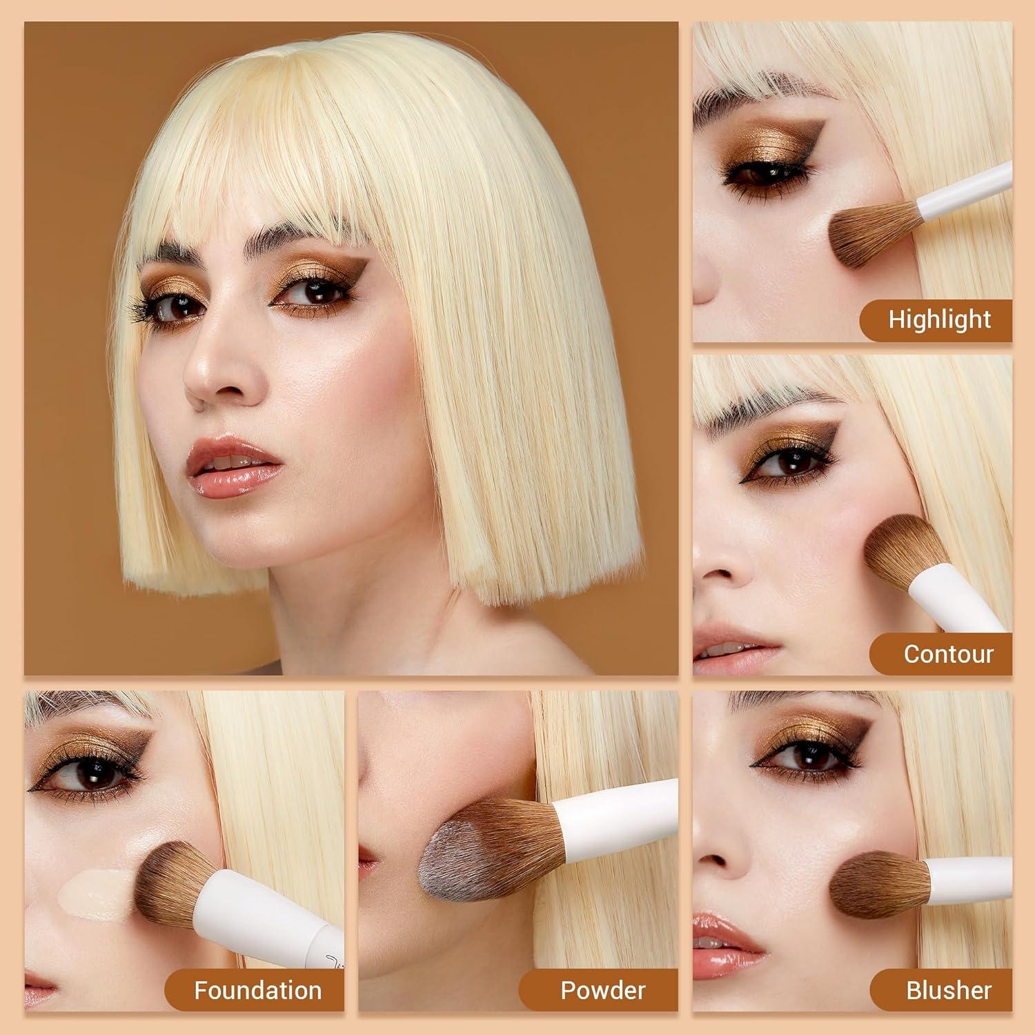 Juego de Brochas de Maquillaje Jessup 5 Piezas Veganas