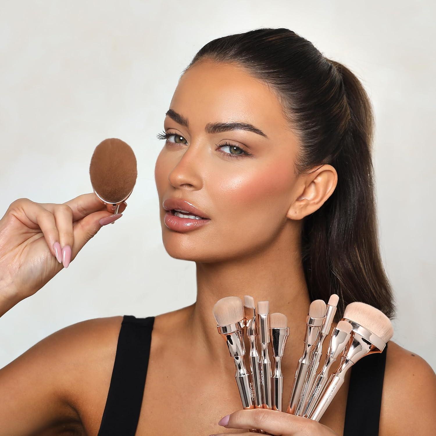 Juego de Brochas de Maquillaje ICONIC LONDON HD Blend 9 Pzas