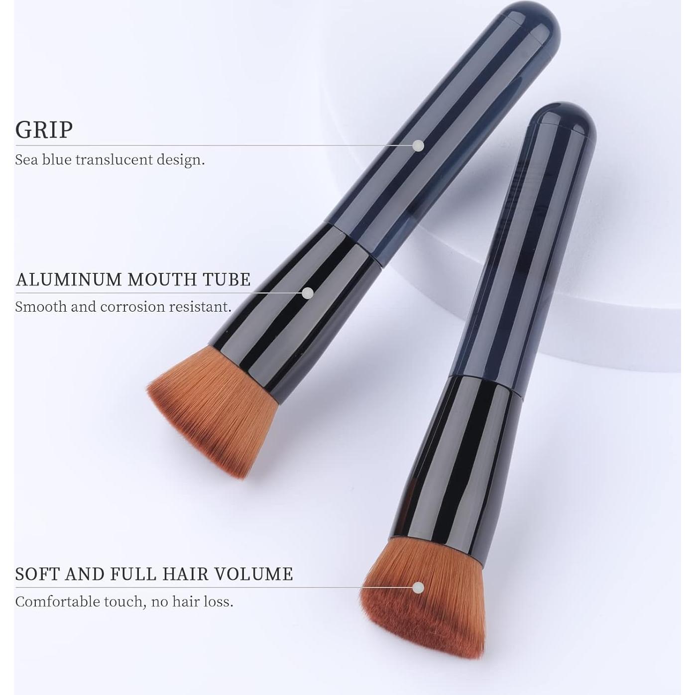 Brocha Kabuki de Base EVRCHGIEA Tamaño M Azul