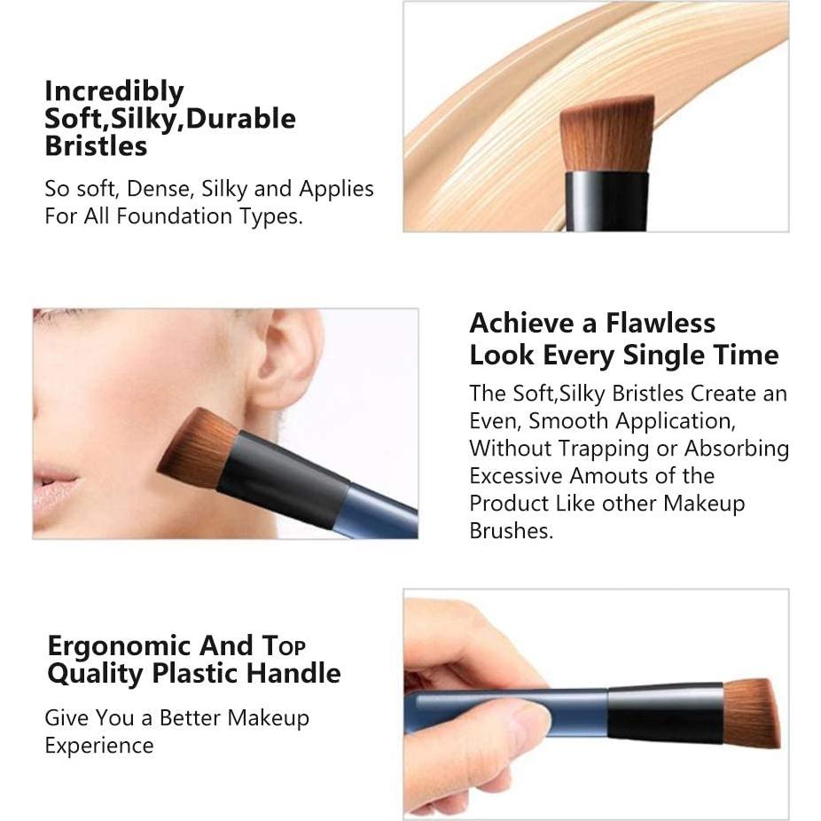 Brocha Kabuki de Base EVRCHGIEA Tamaño M Azul