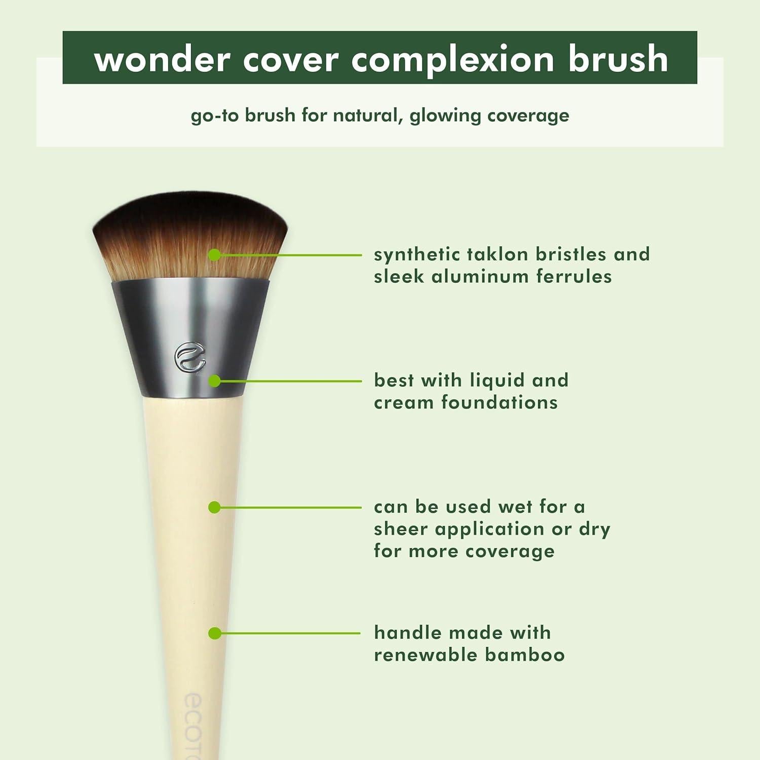 Brocha de Base EcoTools Wonder Cover, Cerdas Sintéticas