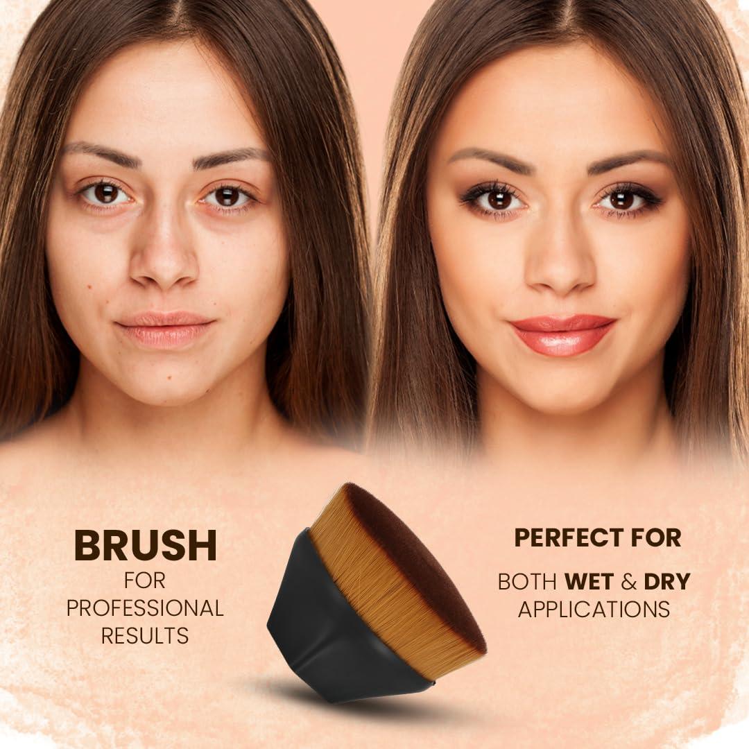 Brocha de Maquillaje Kabuki Soutakamechi - Punta Plana, Cerdas Suaves