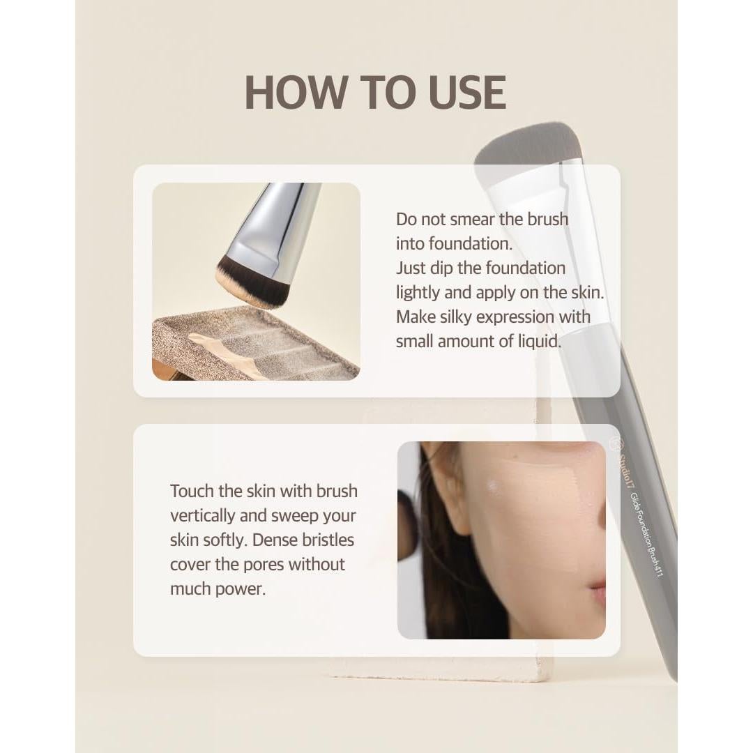 Brocha plana para base líquida The Bkor 21x4.6 cm