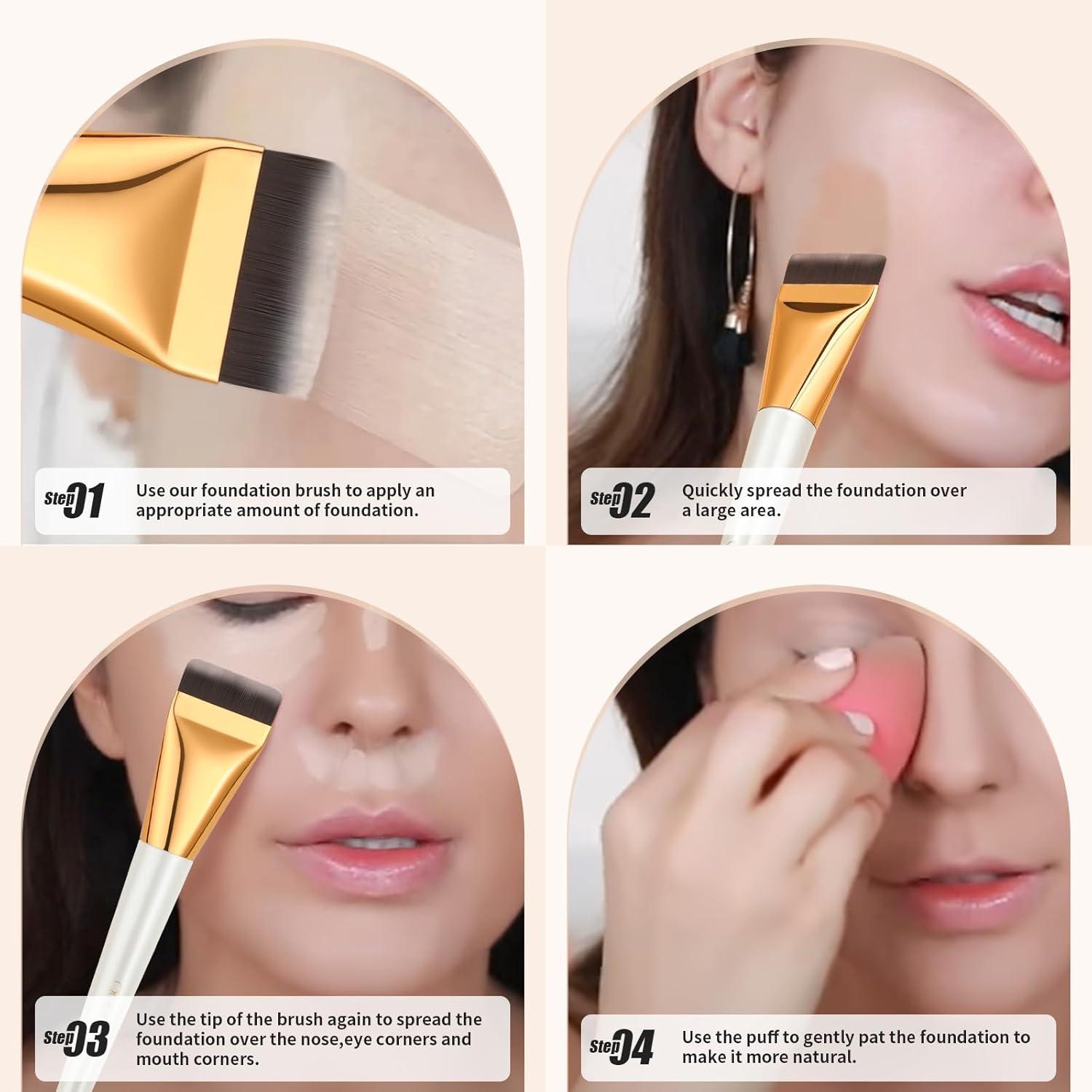 Brocha Plana Docolor para Base Líquida Ultra Fina 16 cm