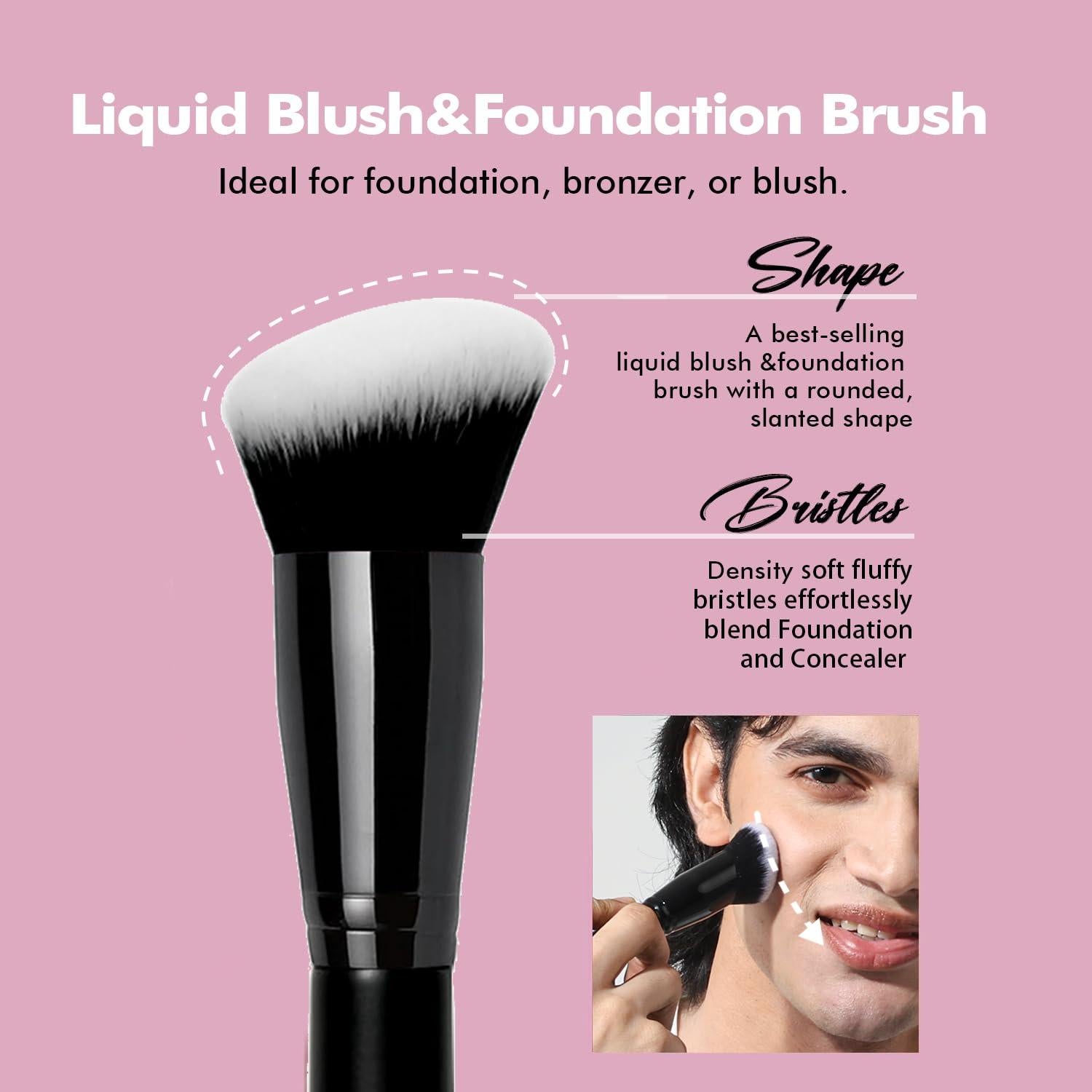 Brocha de Maquillaje Bueart Design para Base y Rubor