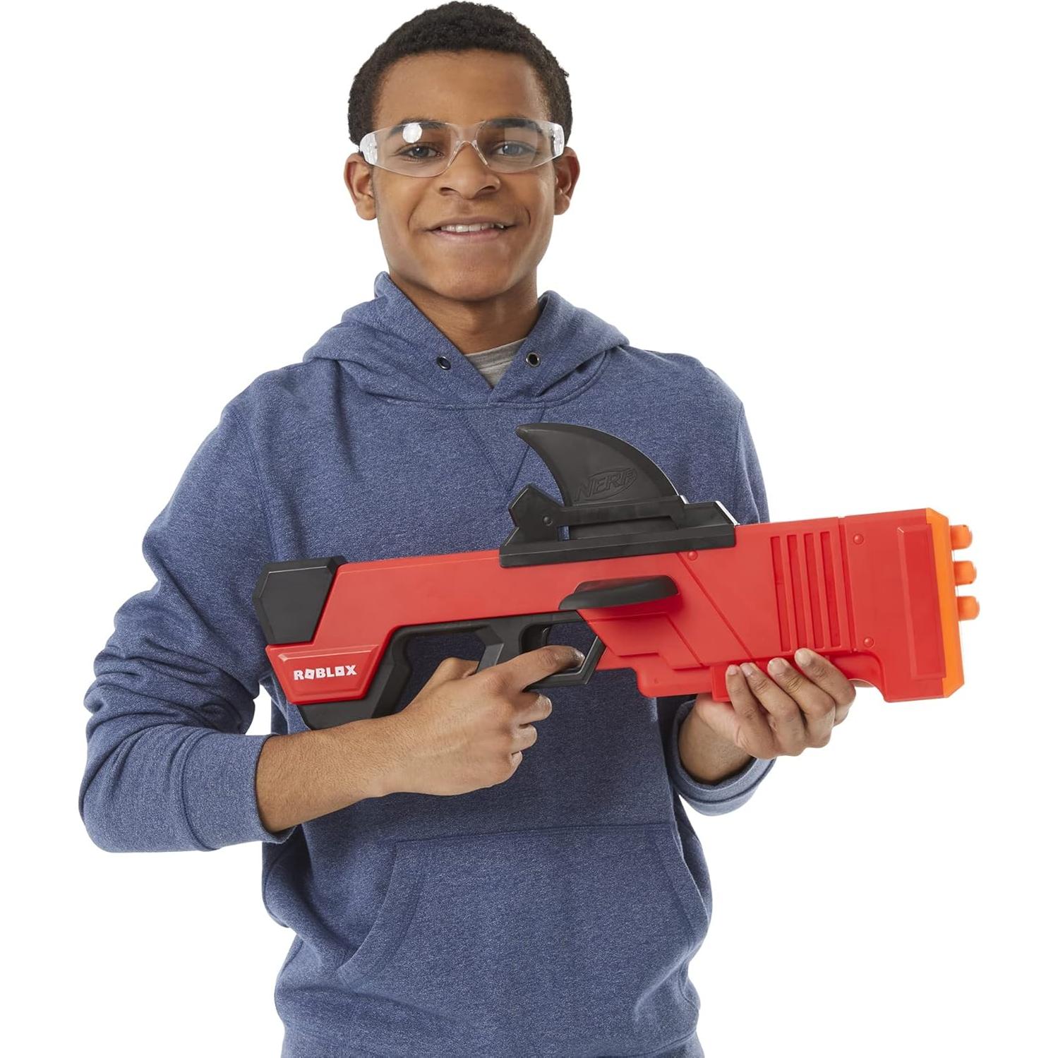 Lanzador Nerf Roblox MM2 Shark Seeker con 3 Dardos Mega