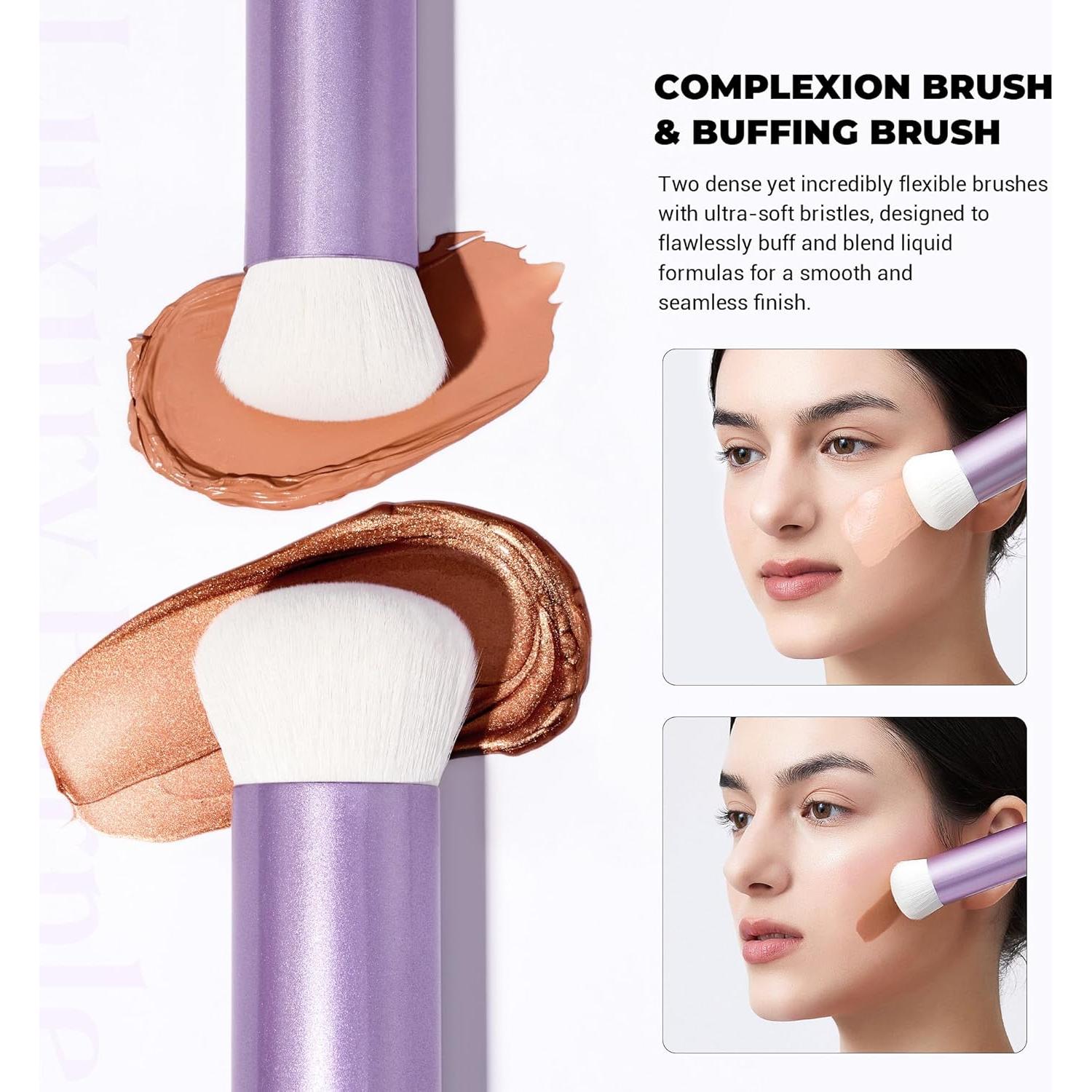 Juego de Brochas de Maquillaje Jessup 4 Piezas Kabuki