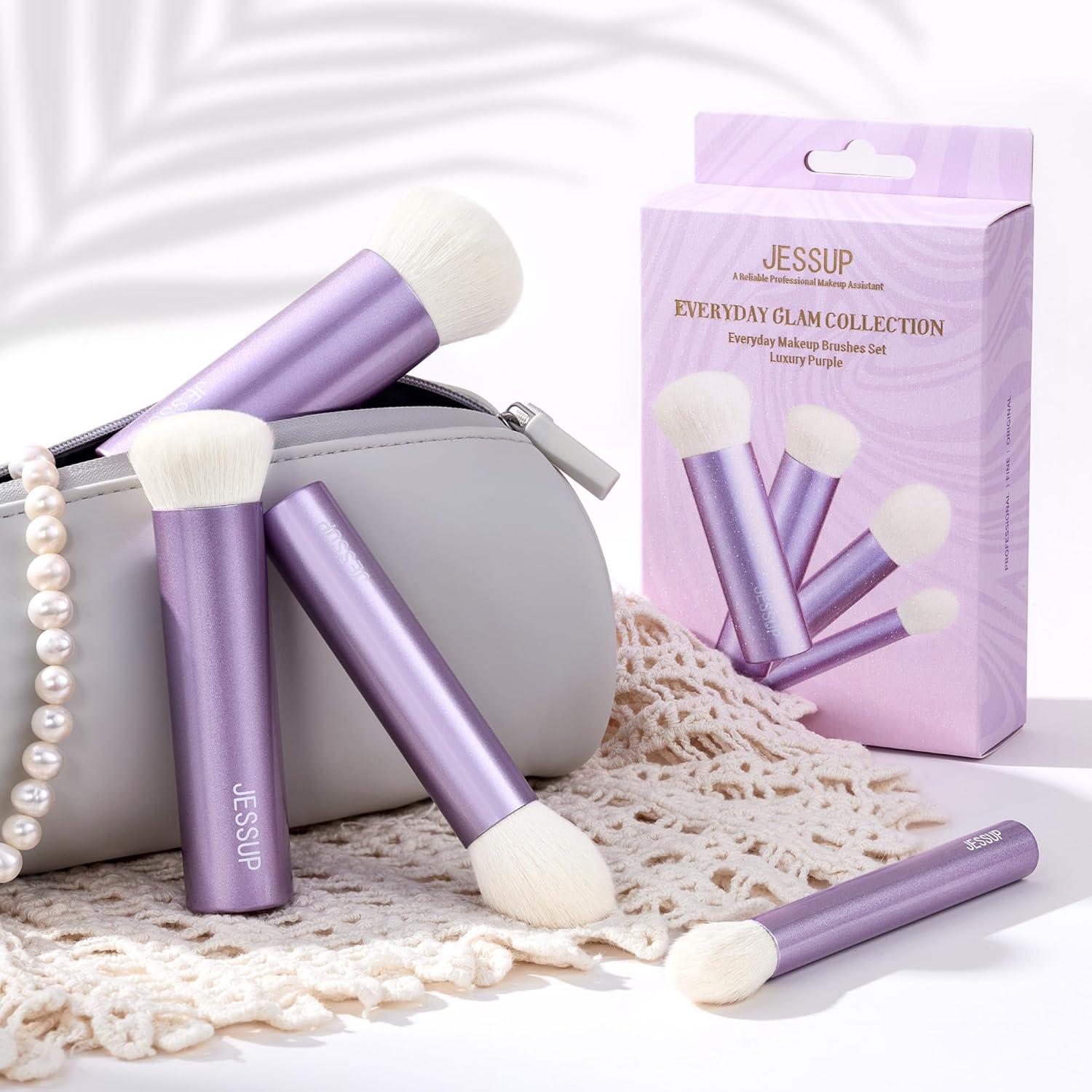 Juego de Brochas de Maquillaje Jessup 4 Piezas Kabuki