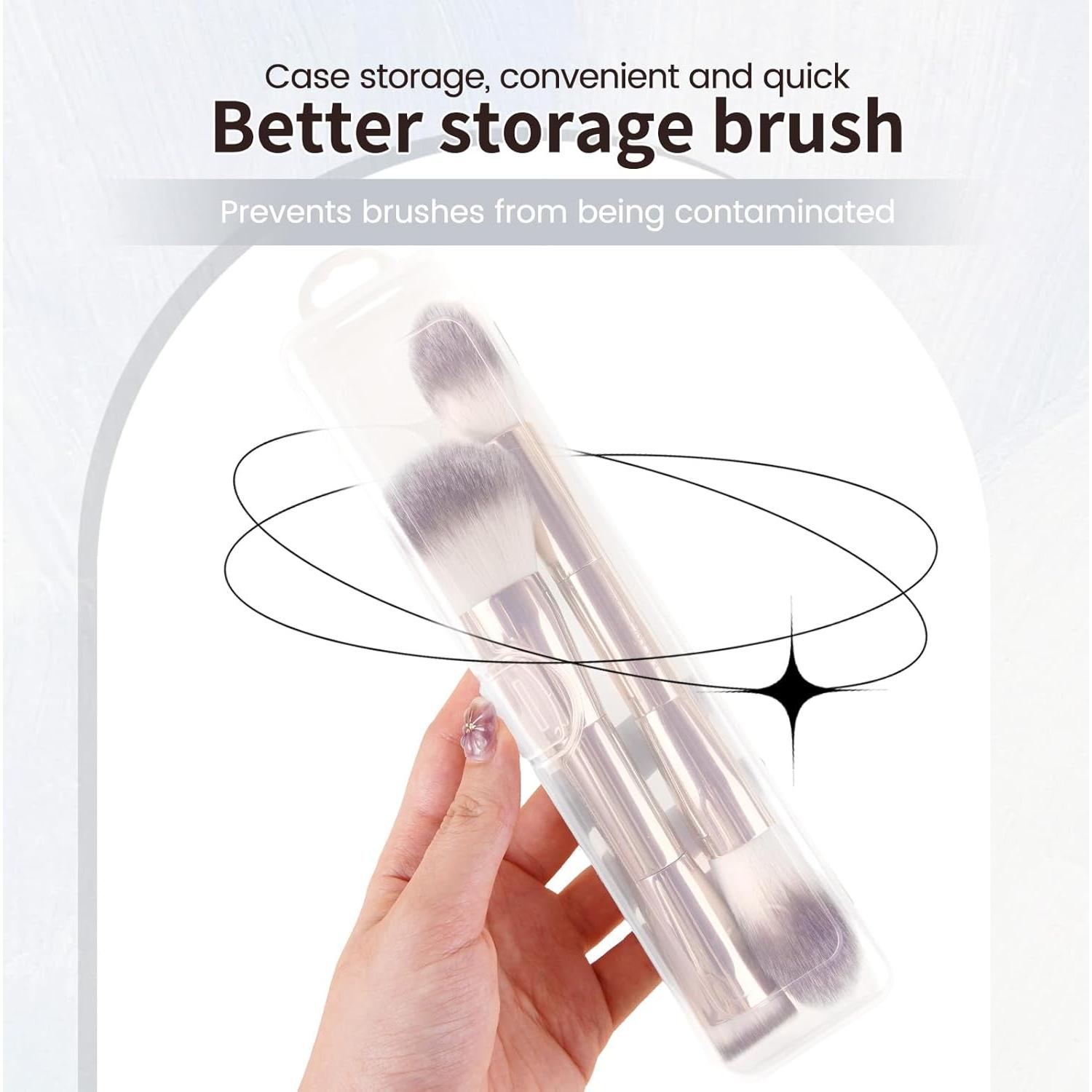 Pinceles de Maquillaje Doble Cara MAANGE Oro 2 Piezas