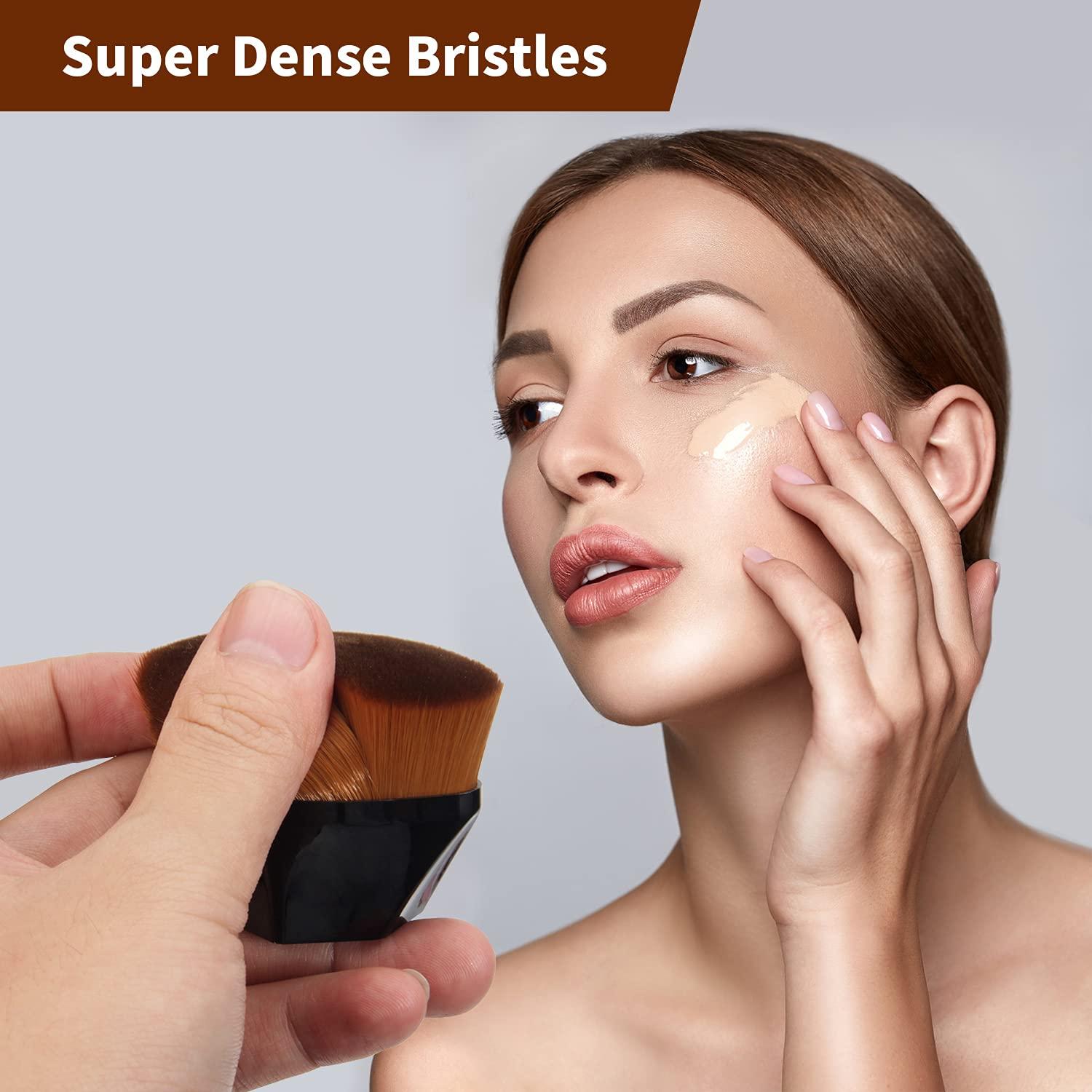 BEAHOT Brocha de Maquillaje Kabuki 4 Piezas con Estuche