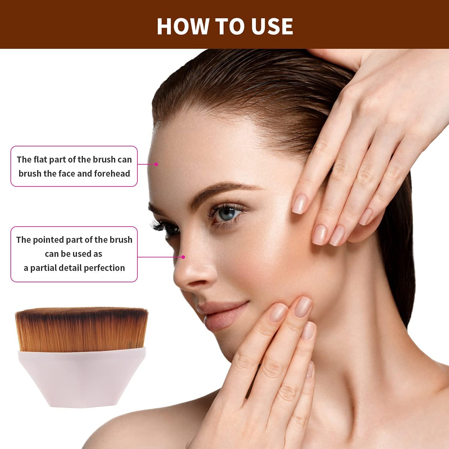 BEAHOT Brocha de Maquillaje Kabuki 4 Piezas con Estuche