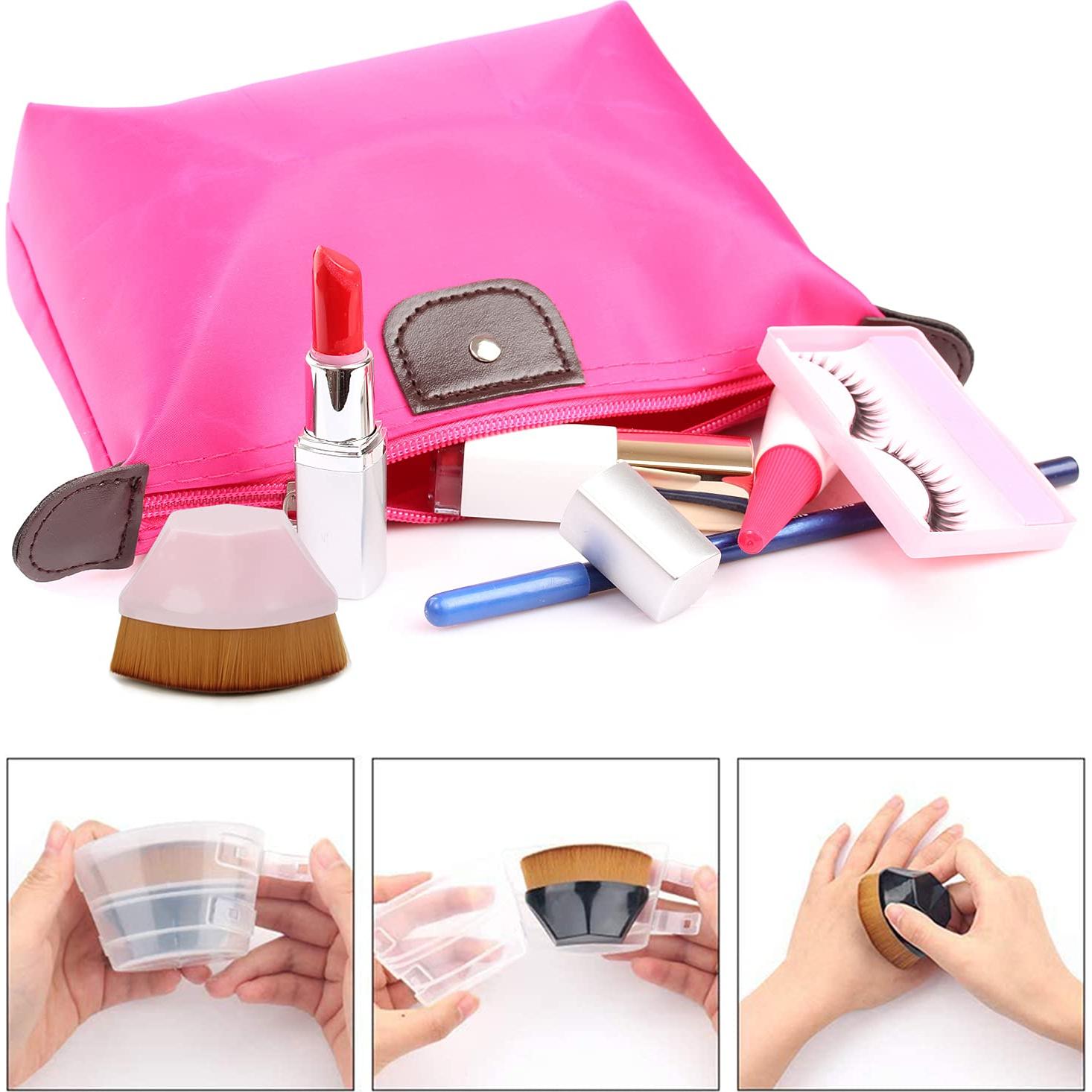 BEAHOT Brocha de Maquillaje Kabuki 4 Piezas con Estuche