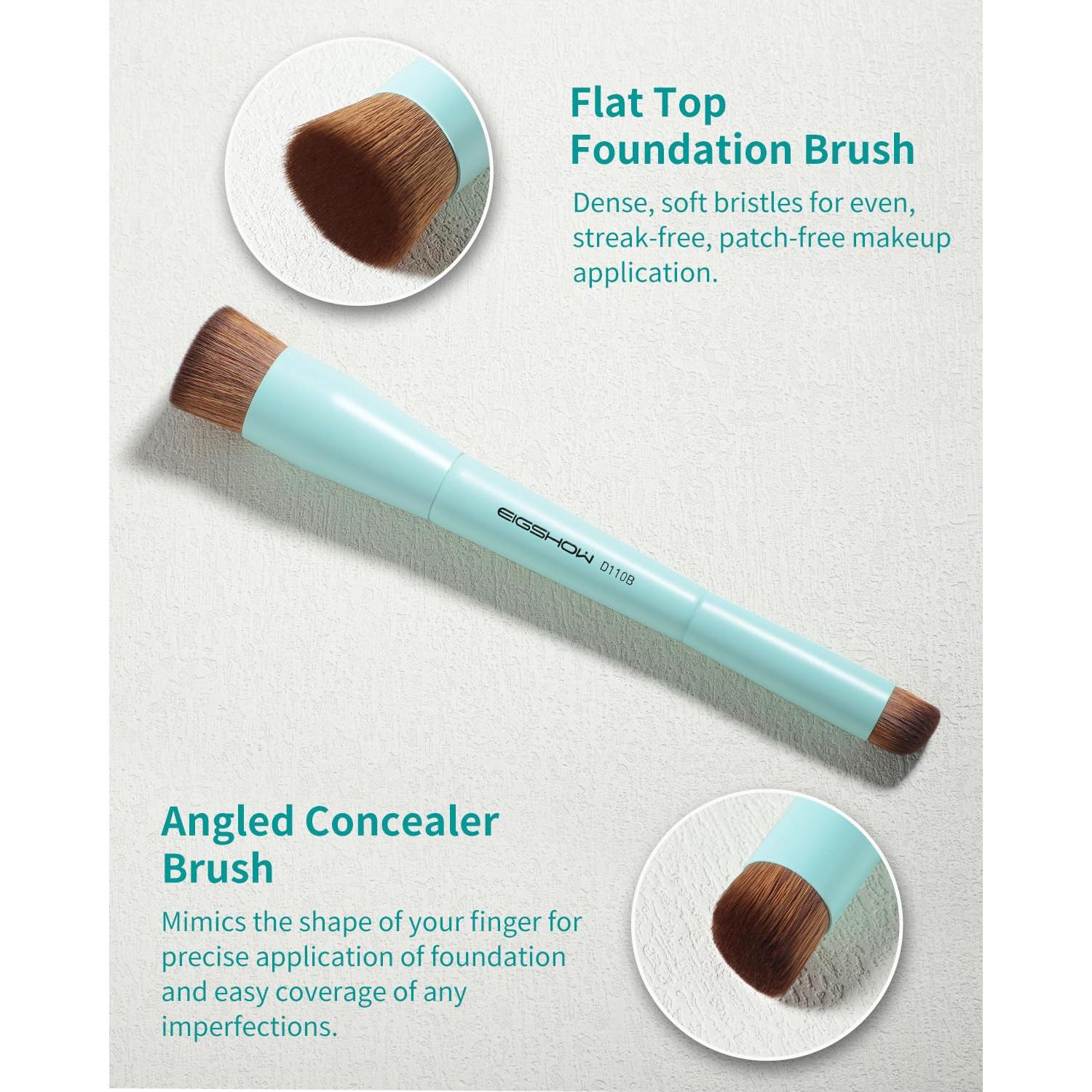 Brocha de Maquillaje Doble Cara EIGSHOW D110B Vegana 18 cm