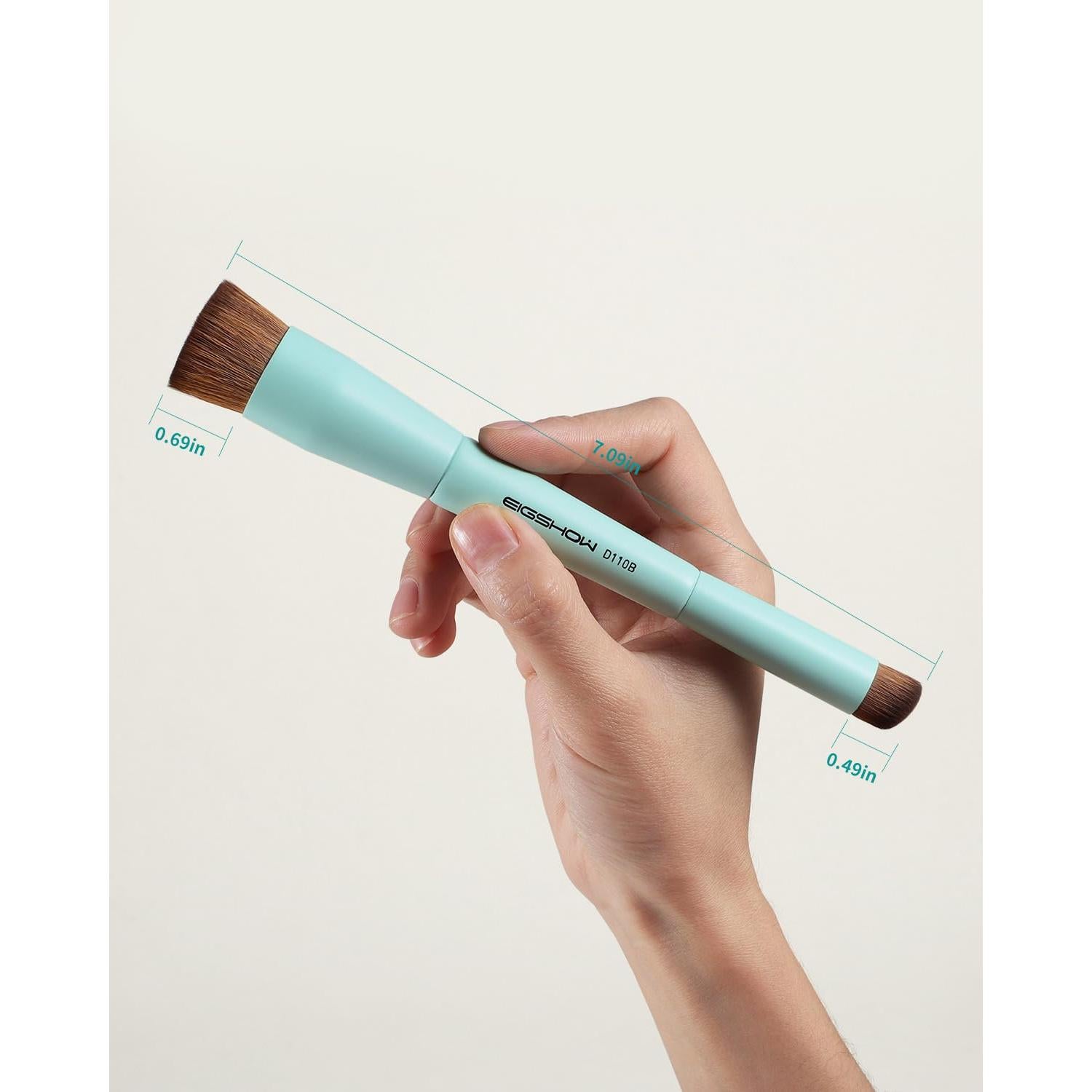 Brocha de Maquillaje Doble Cara EIGSHOW D110B Vegana 18 cm