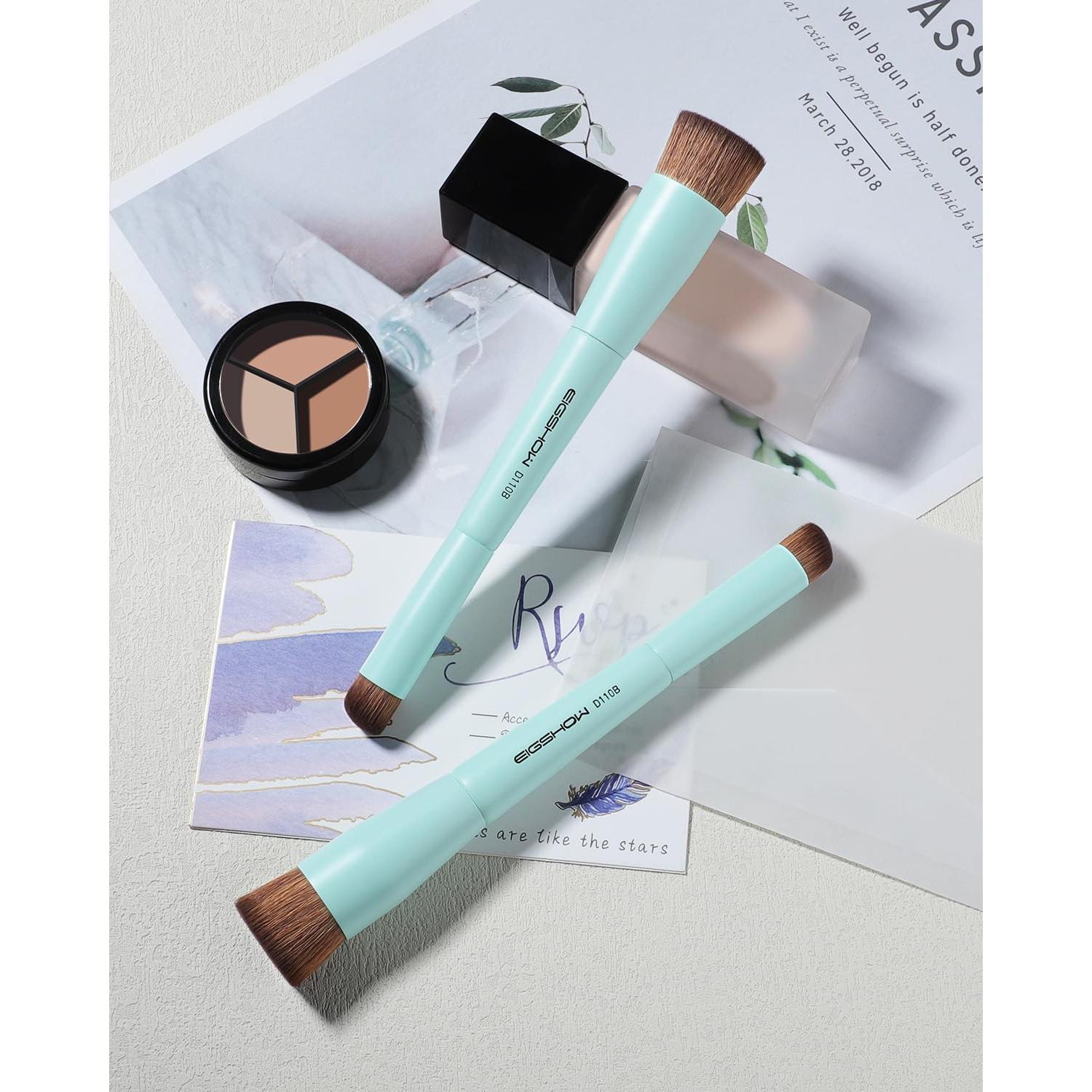 Brocha de Maquillaje Doble Cara EIGSHOW D110B Vegana 18 cm